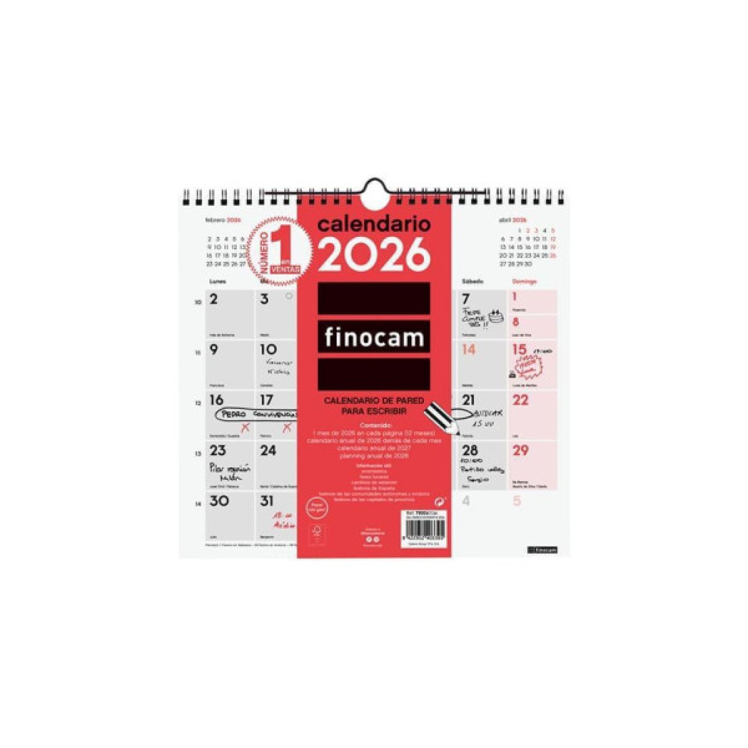 CALENDARIO 2026 NEUTRO PARED ESCRIBIR M 265X245MM FINOCAM 780060026
