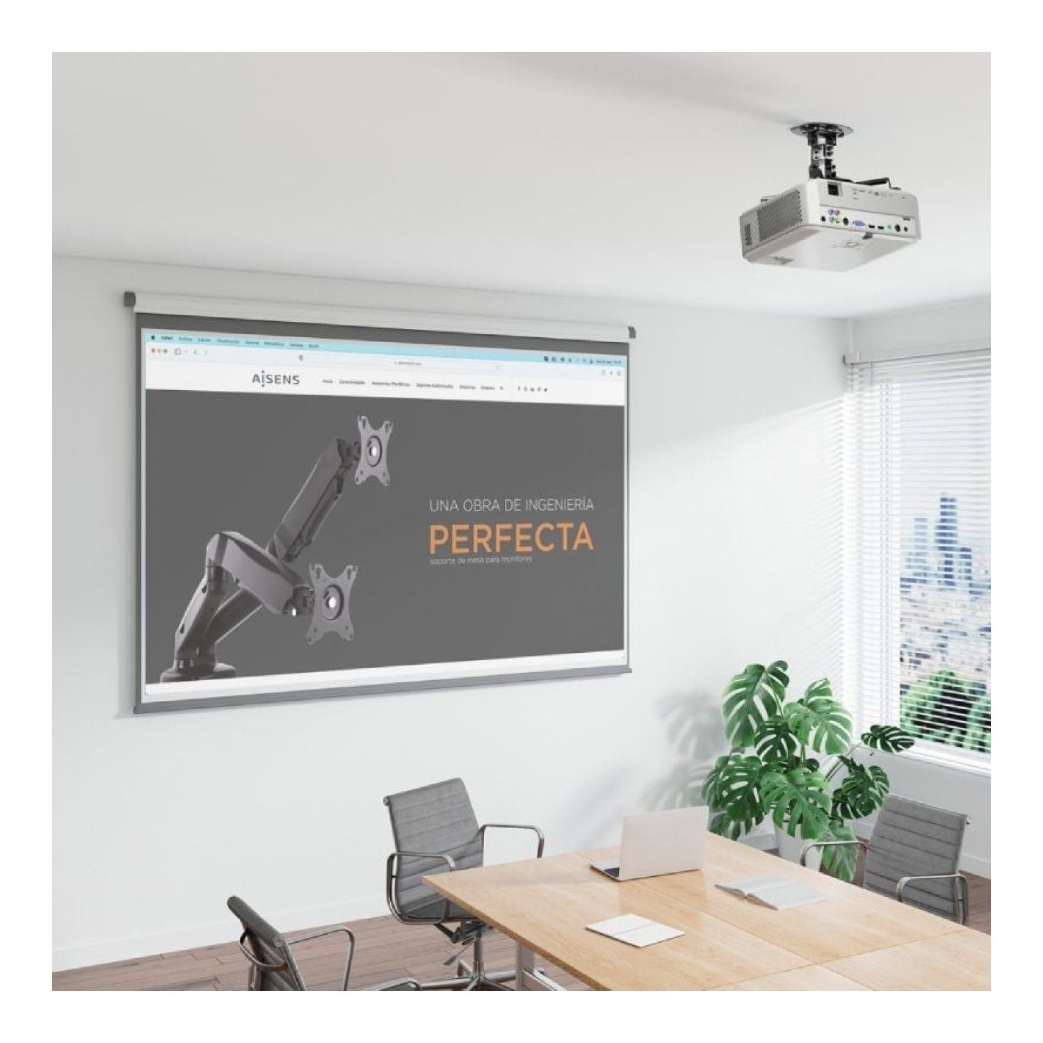 Aisens CP03TSR-127 · Soporte Techo/Pared Proyector · Giratorio e Inclinable · Hasta 13,5kg