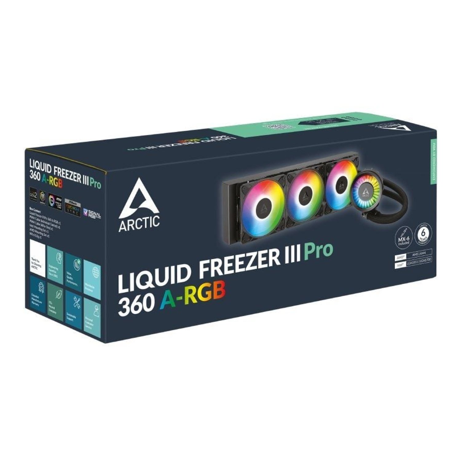 Sistema de Refrigeración Líquida Arctic Liquid Freezer III Pro 360 A-RGB/ Negro