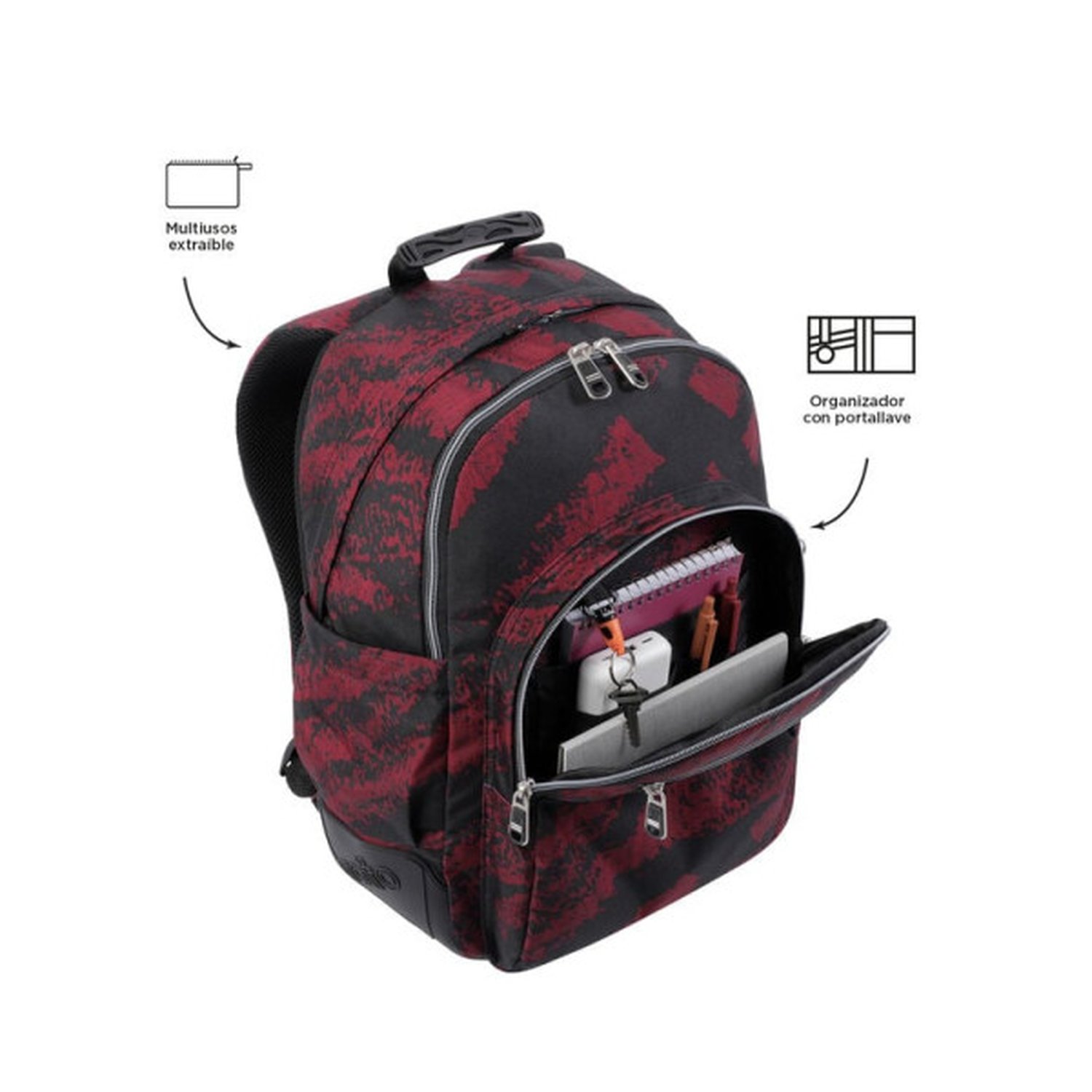 MOCHILA ESCOLAR TIZA ROJA - CRAYOLES TOTTO MA04ECO029-2310N-5C5