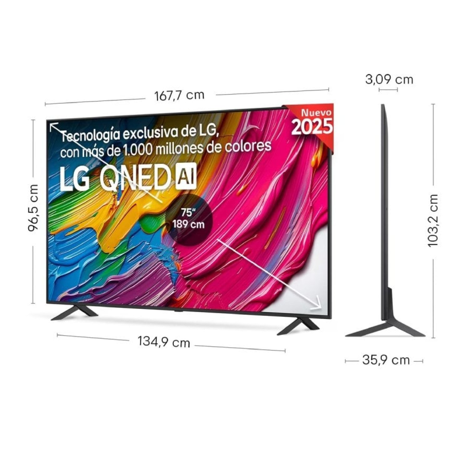 Televisor LG QNED AI QNED80 75QNED80A6A 75"/ Ultra HD 4K/ Smart TV/ WiFi