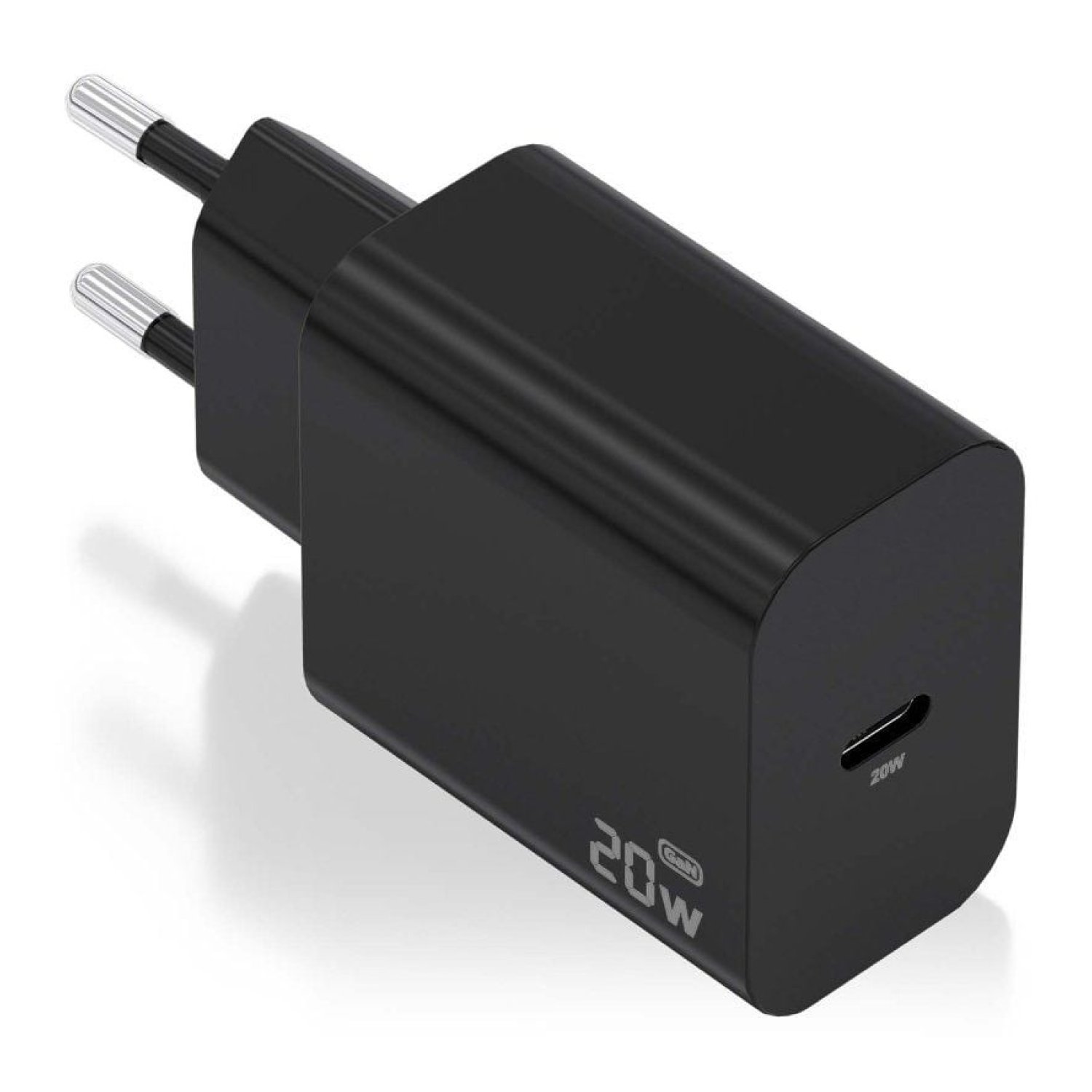 Cargador de Pared GaN Aisens A110-0939/ 1xUSB Tipo-C/ 20W/ Negro
