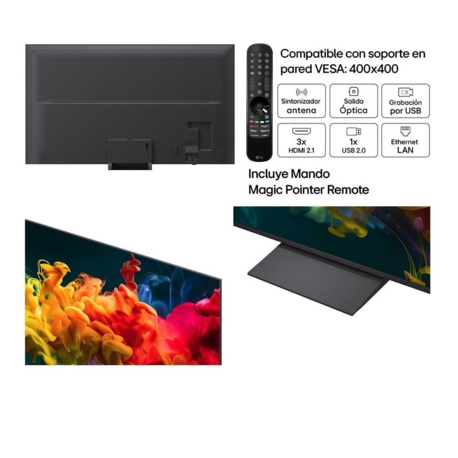 Televisor LG QNED evo AI QNED83B Mini LED 85QNED8EB3A 85"/ Ultra HD 4K/ Smart TV/ WiFi