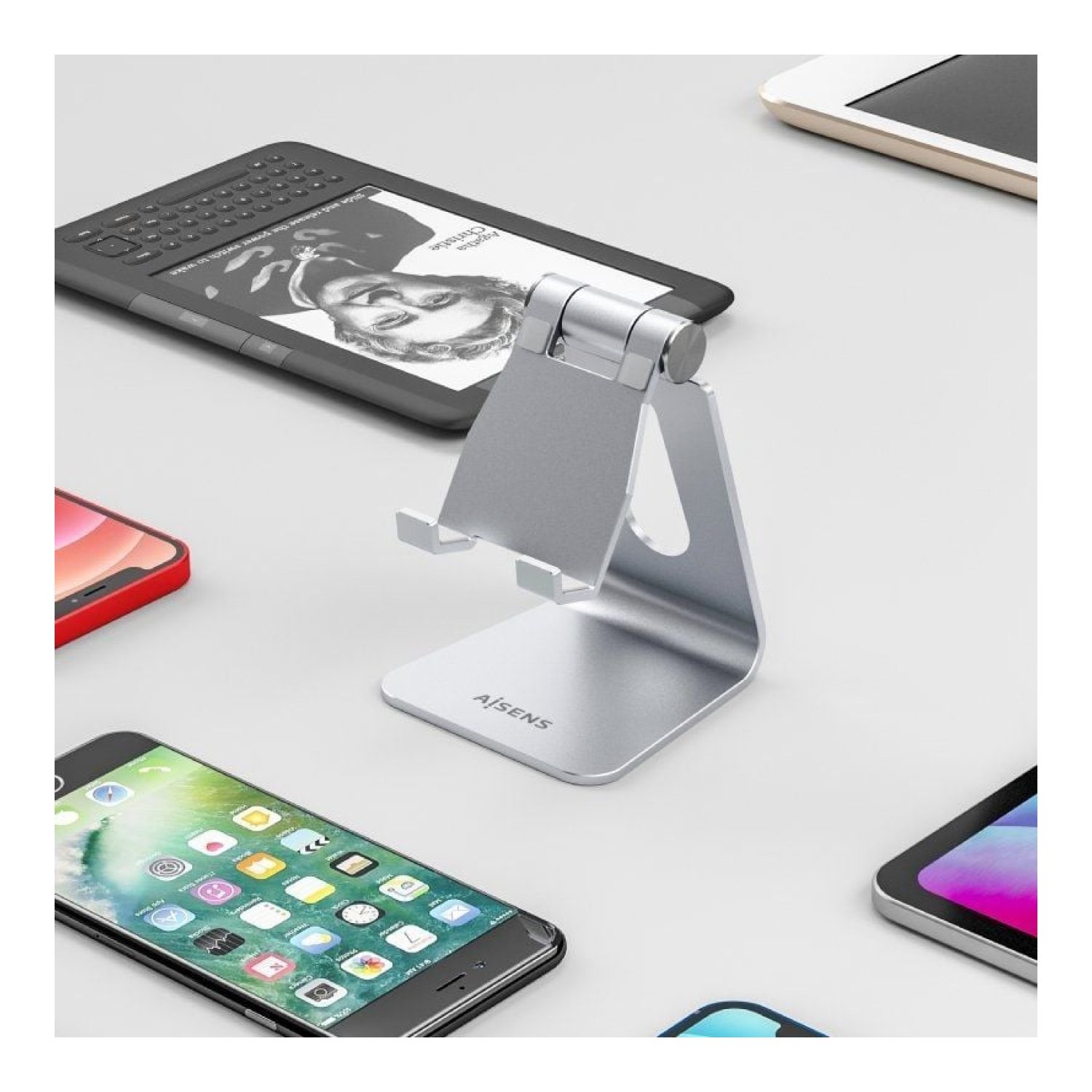 Soporte para Smartphone/Tablet Aisens MS1PM-081/ Plata