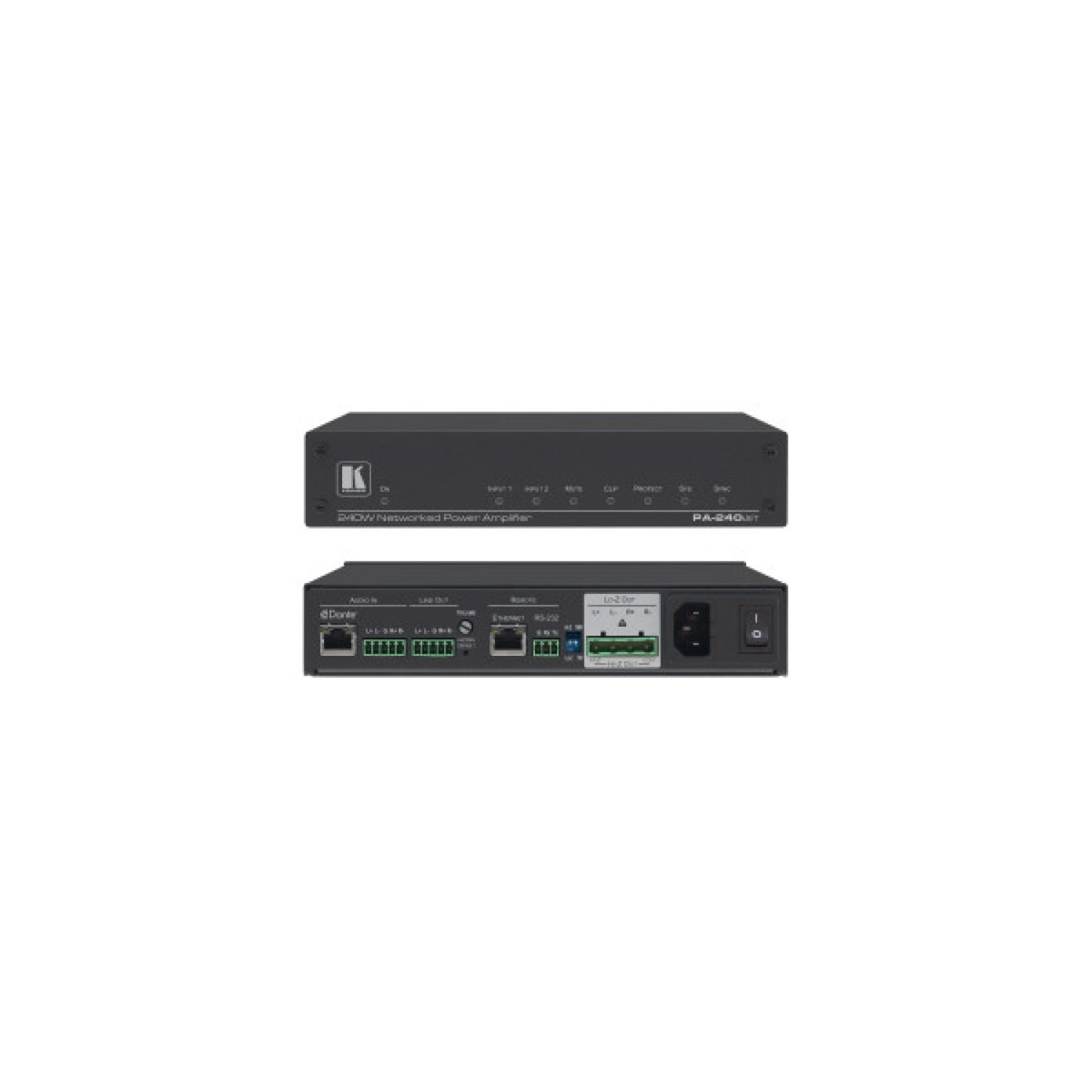 Kramer Electronics PA-240Net 2.0 canales Rendimiento/fase Negro