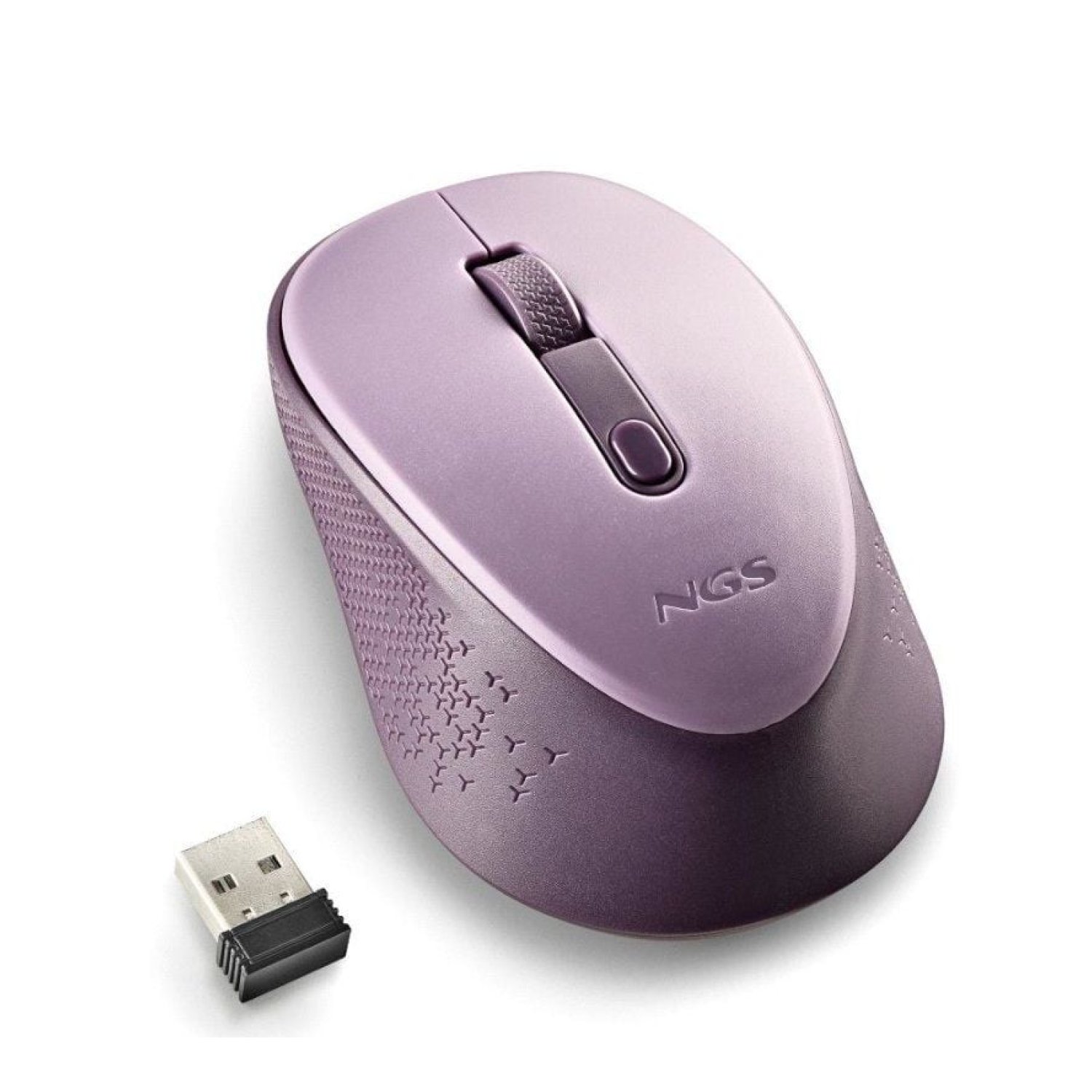 Ratón Inalámbrico NGS Dew Lilac/ Hasta 1600 DPI/ Lila