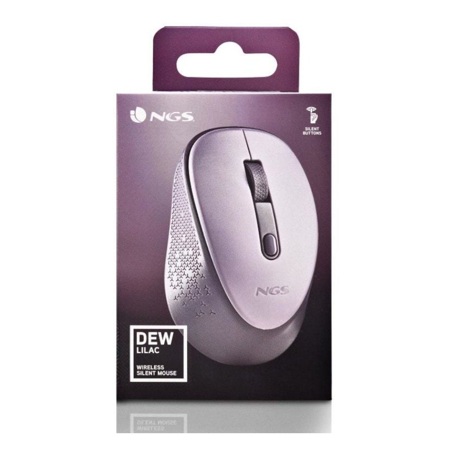 Ratón Inalámbrico NGS Dew Lilac/ Hasta 1600 DPI/ Lila