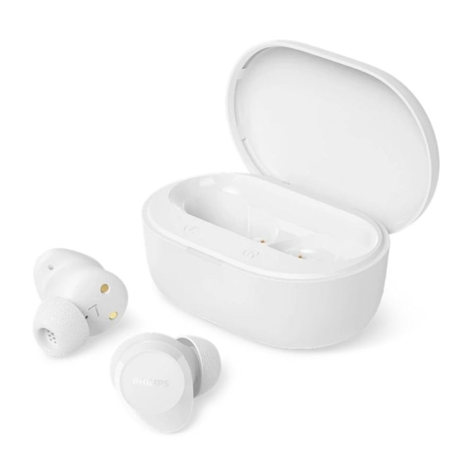 Auriculares Bluetooth Philips TAT1300WT con estuche de carga/ Autonomía 6h/ Blancos
