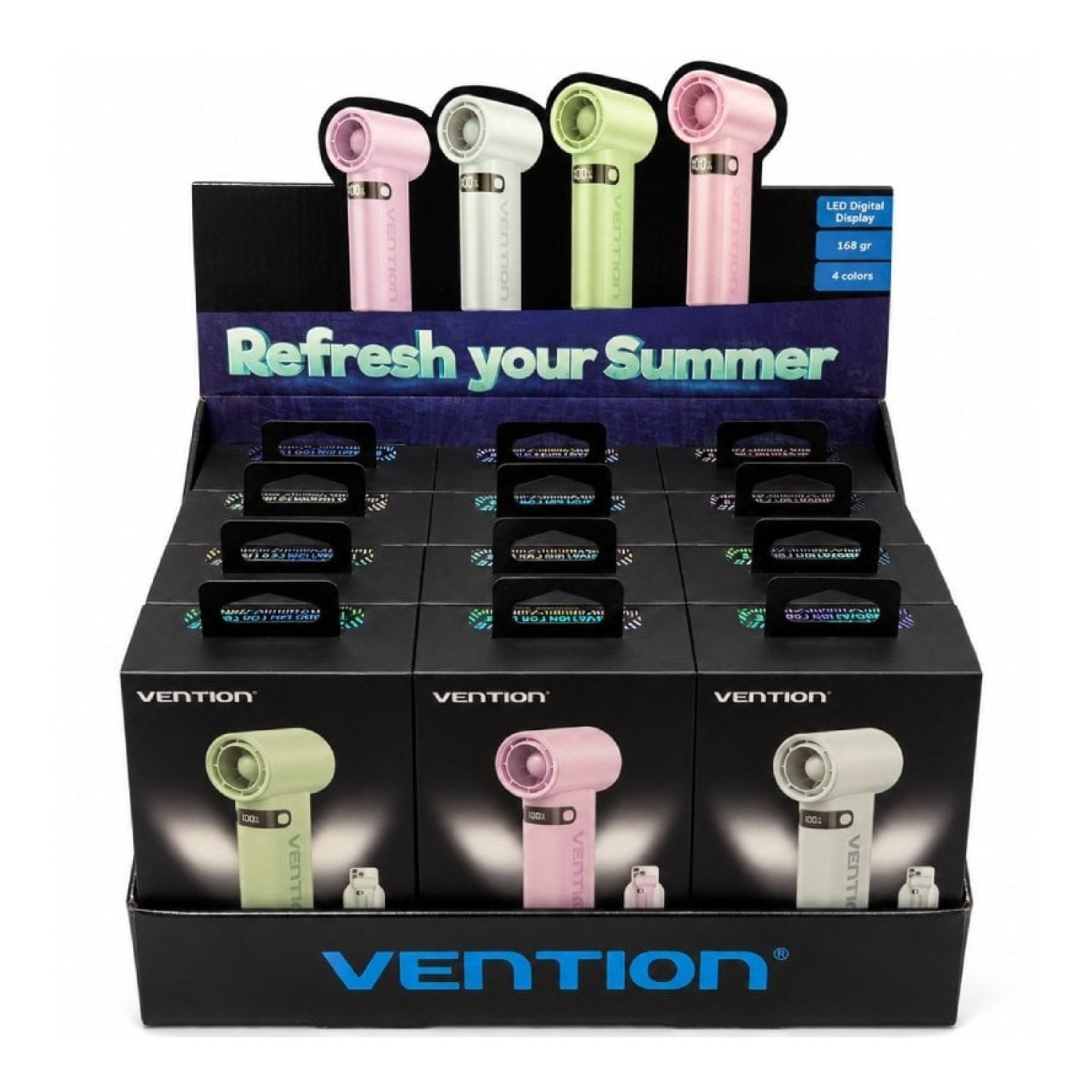 Pack 12 Ventiladores de Mano Vention PBE-PACK2/ 100 velocidades