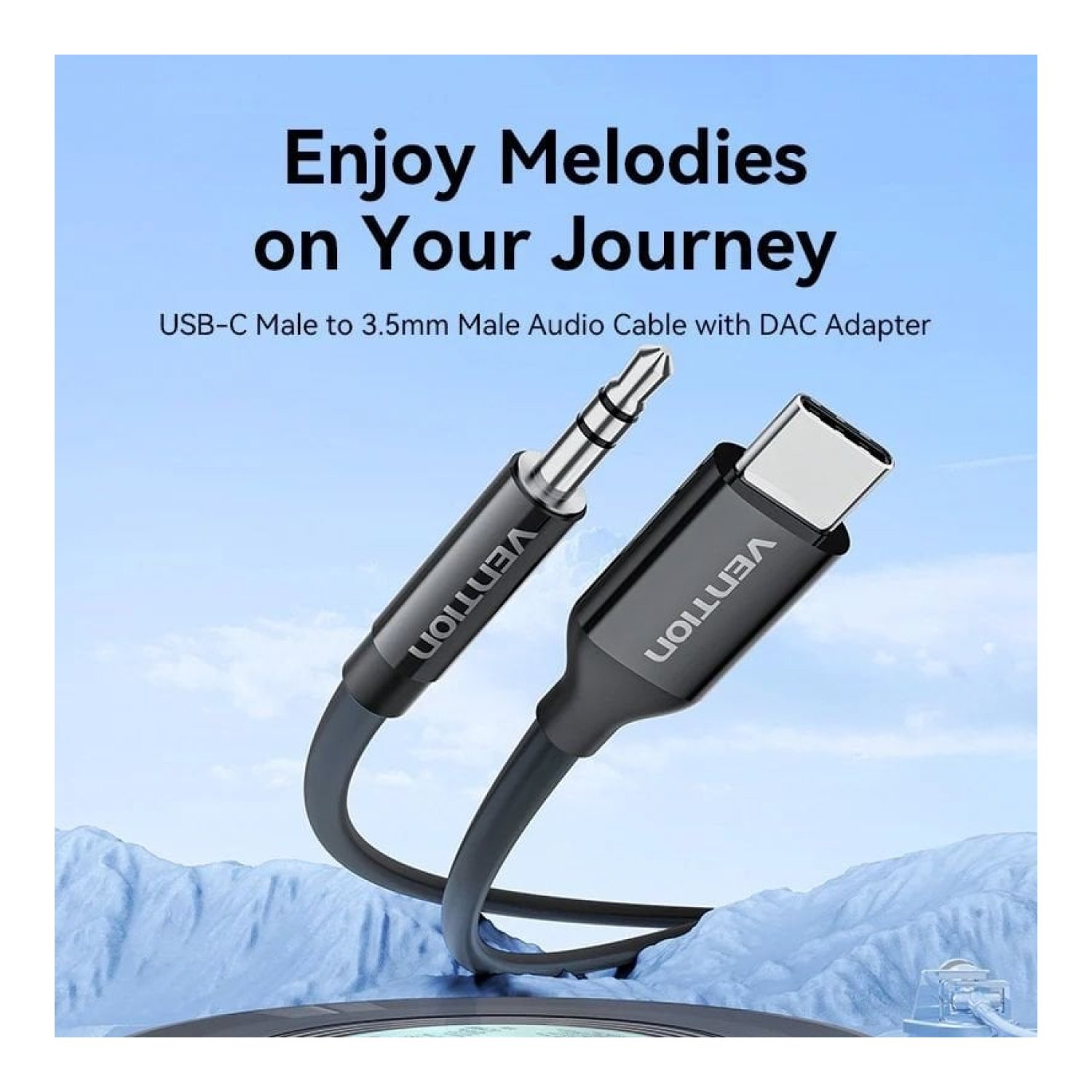 Cable Conversor Audio Vention BIFBF/ USB Tipo-C Macho - Jack 3.5 Macho/ 1m/ Gris