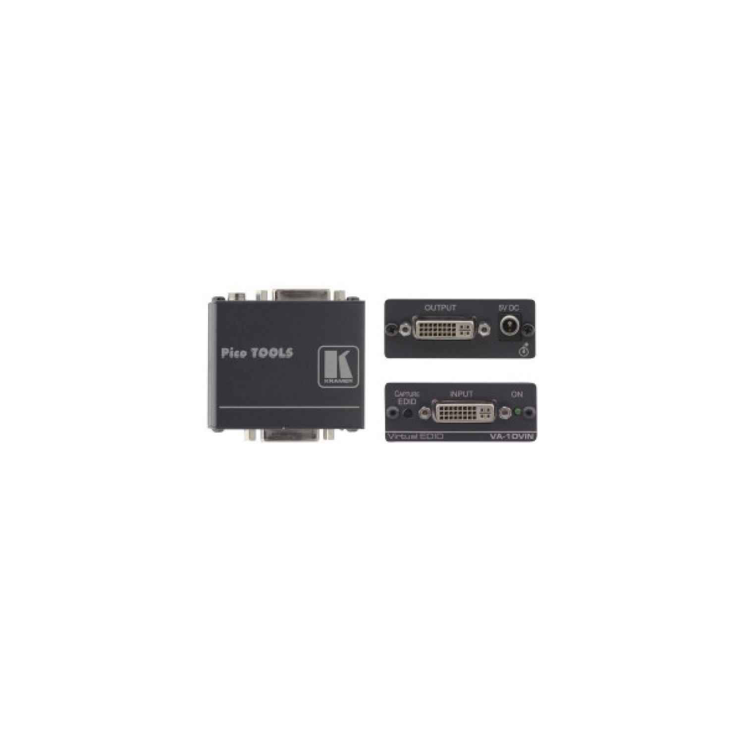Kramer Electronics VA-1DVIN extensor audio/video Transmisor y receptor de señales AV Negro