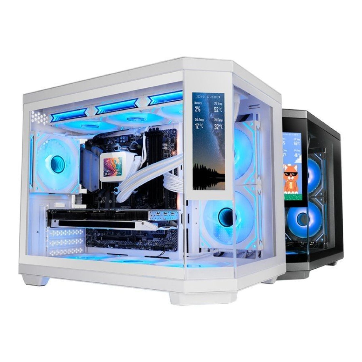 Caja Gaming Minitorre Mars Gaming MC-3TCORELCDM/ Blanca