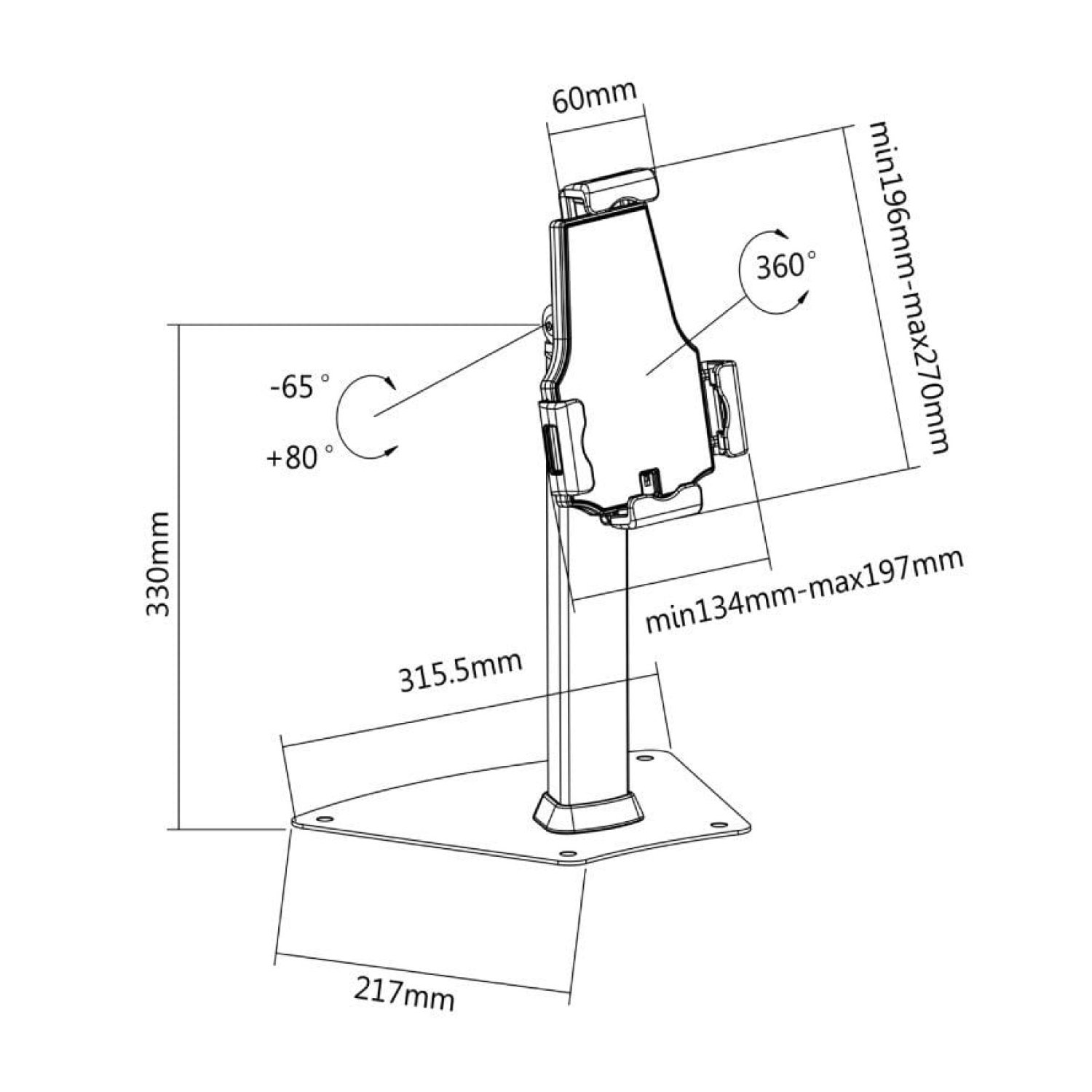 Soporte para Tablet Aisens MS1P03-113/ Antirrobo/ Negro
