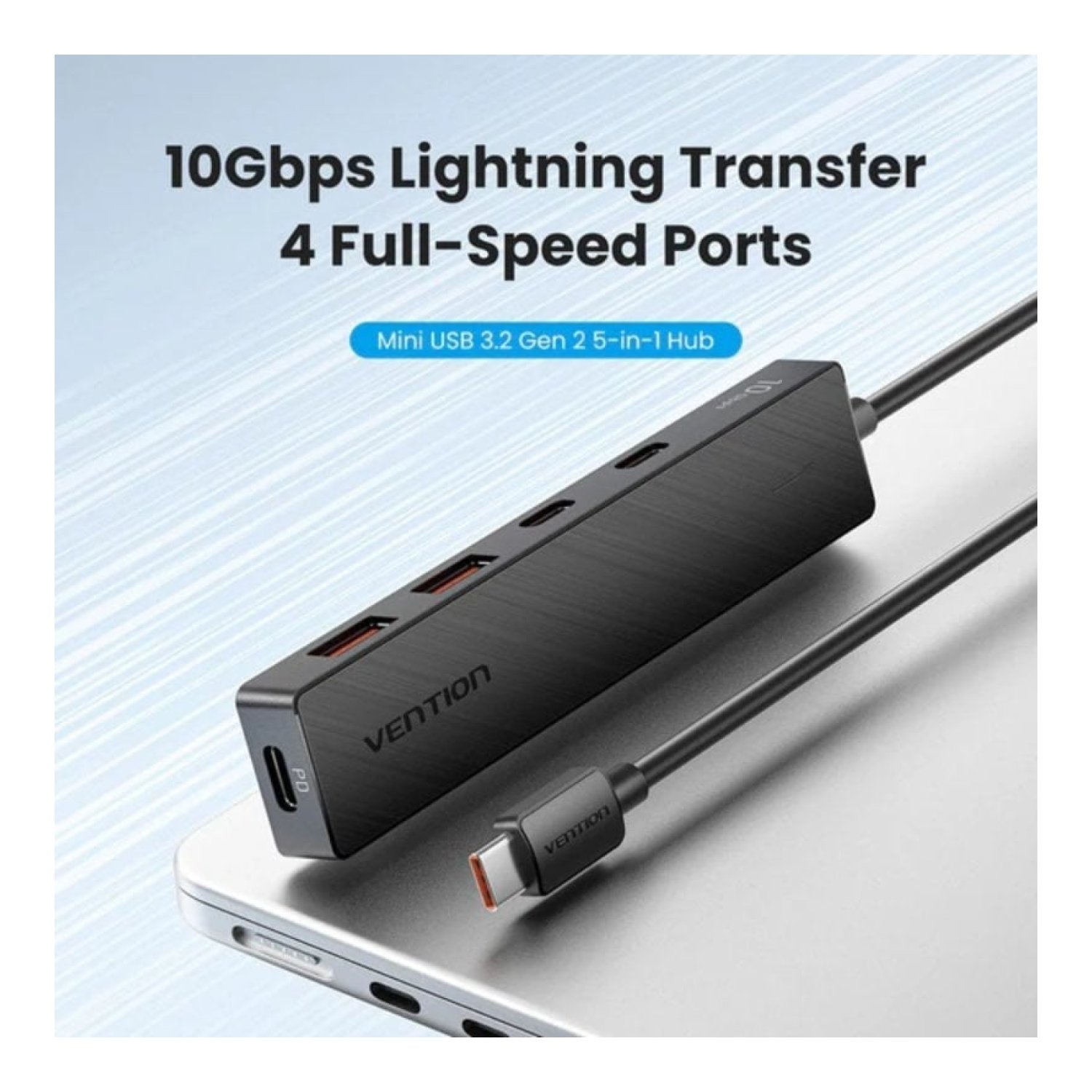 Hub USB Tipo-C 3.2 Vention CKDBB/ 2xUSB/ 2xUSB Tipo-C/ 1xUSB Tipo-C PD
