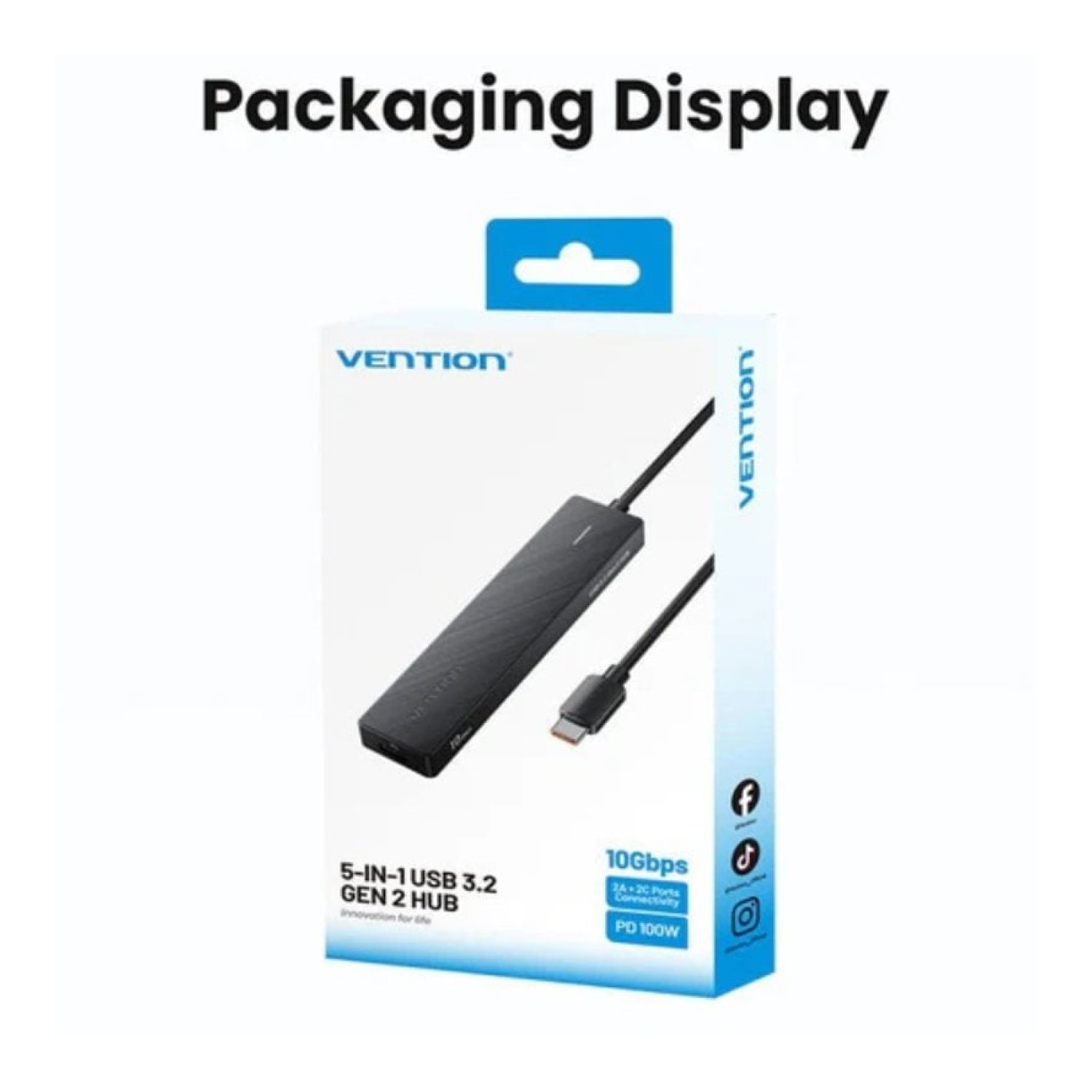 Hub USB Tipo-C 3.2 Vention CKDBB/ 2xUSB/ 2xUSB Tipo-C/ 1xUSB Tipo-C PD
