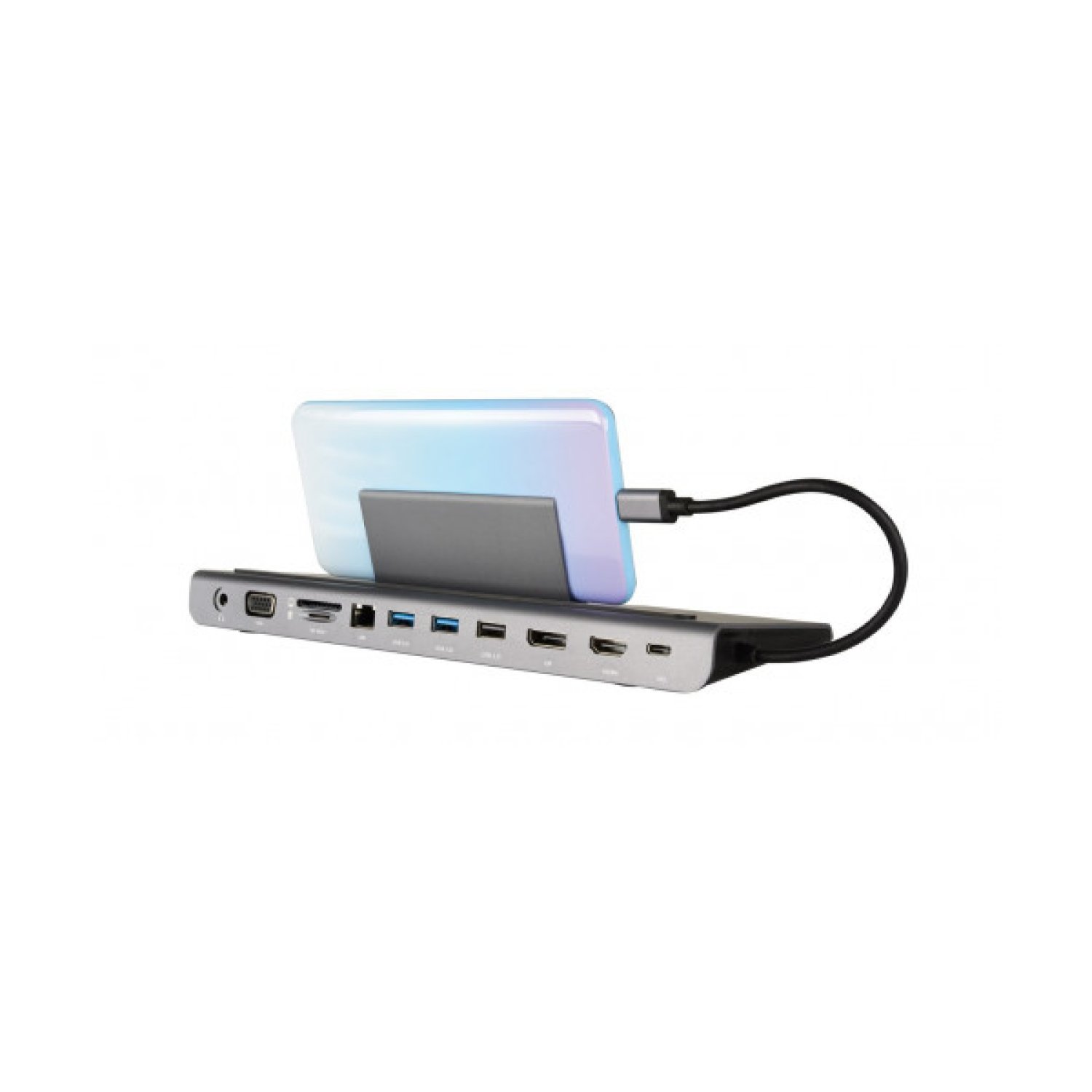 KRAMER KDOCK-4 USB-C HUB MULTIPORT ADAPTER 2 USB 3.0, 1USB 2.0, 1 ETHERNET, SD, UNBALANCED STEREO OUTPUT:4K@30 HDMI ,4K@30 DP,VGA (91-00015999)