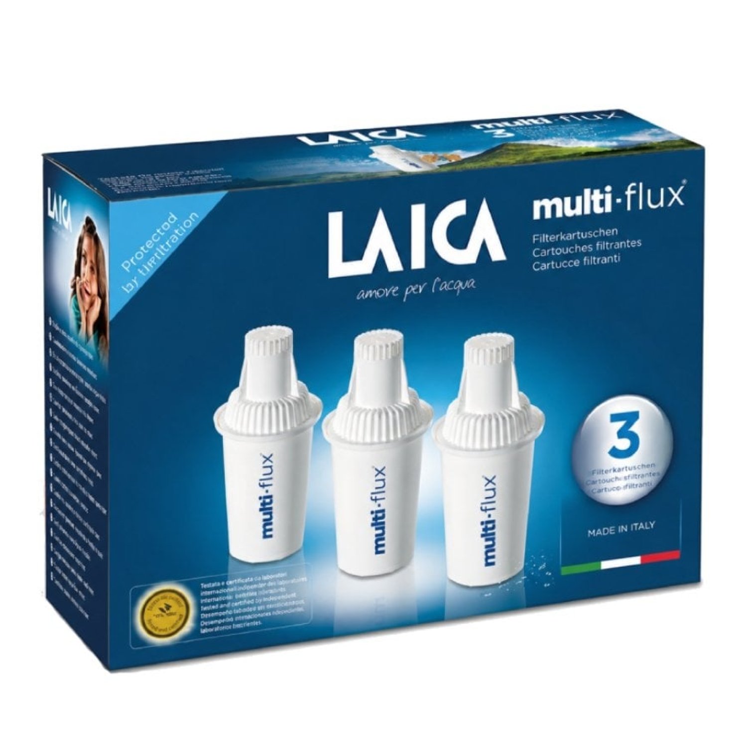 Cartucho de Filtro de Agua Laica MULTI-FLUX F3A3/ Pack de 3 Unidades
