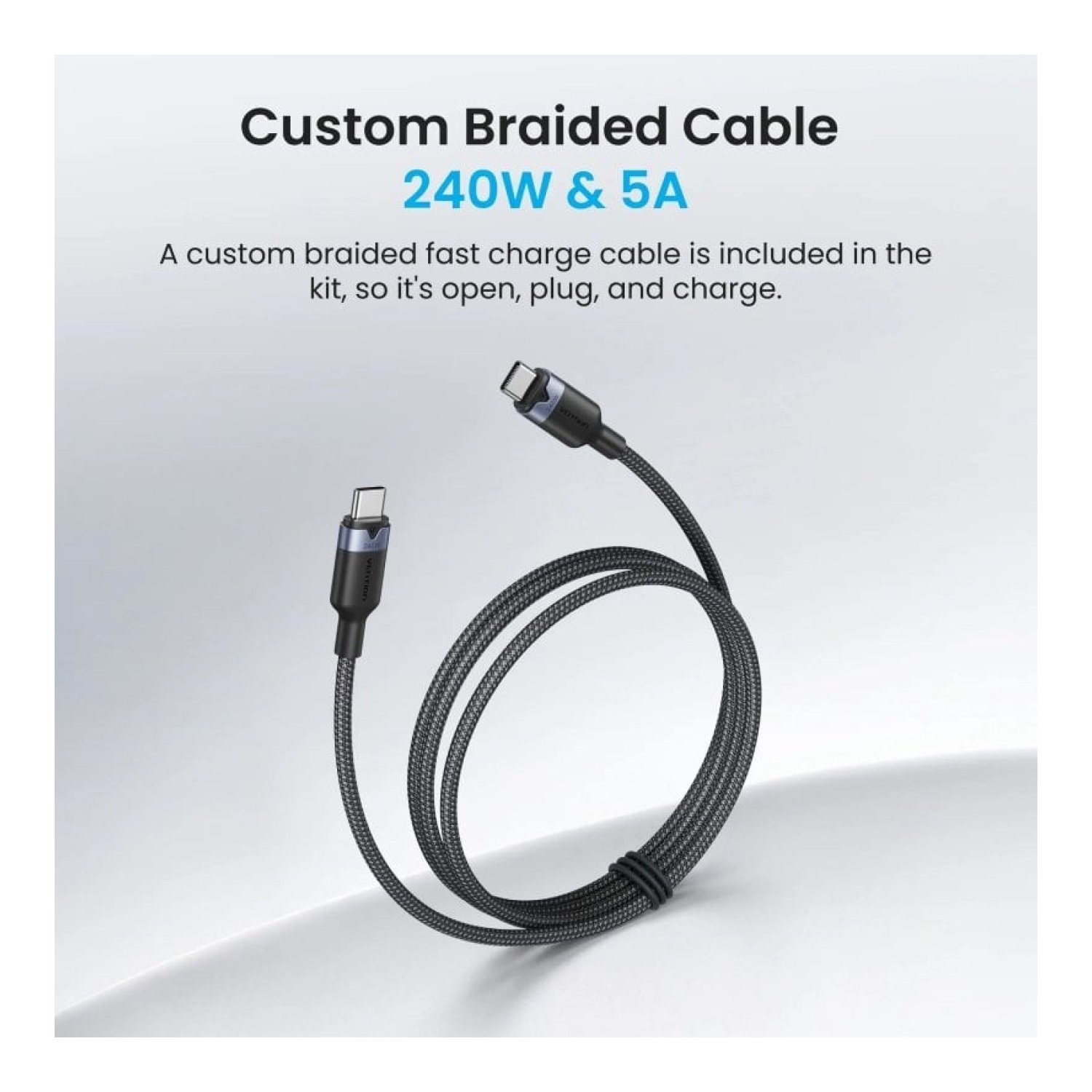 Cargador de Pared GaN Vention TZ-FCOH0-EU/ 3xUSB Tipo-C + Cable USB Tipo-C/ 1xUSB/ 140W