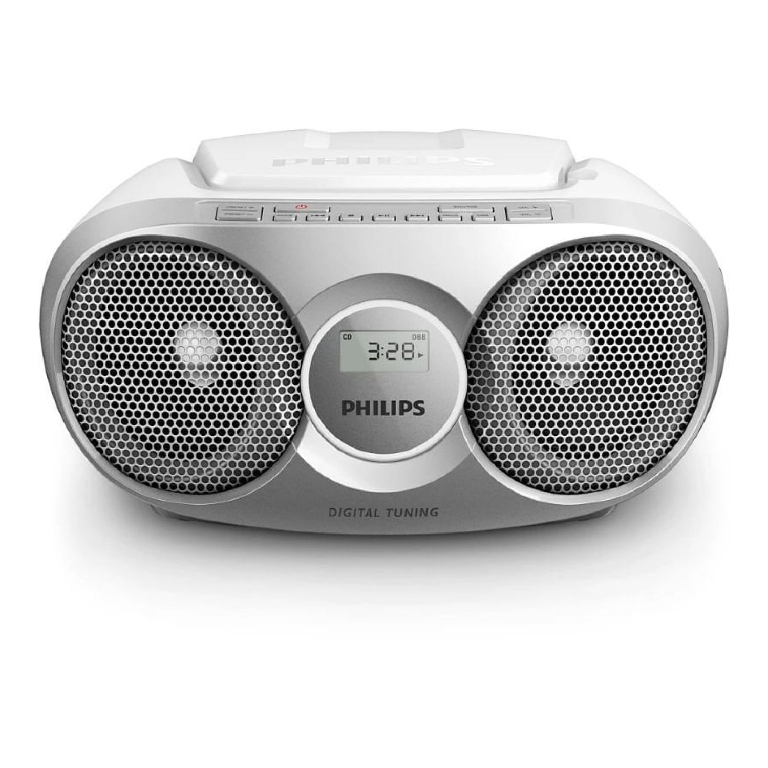 Radio CD Philips AZ215S/ 3W RMS/ con Cable/ Plata