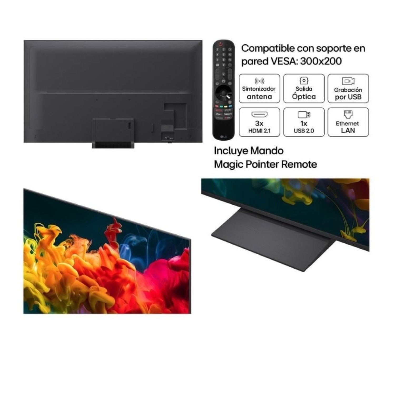 Televisor LG QNED evo AI QNED8EB Mini LED 75QNED8EB3A 75"/ Ultra HD 4K/ Smart TV/ WiFi