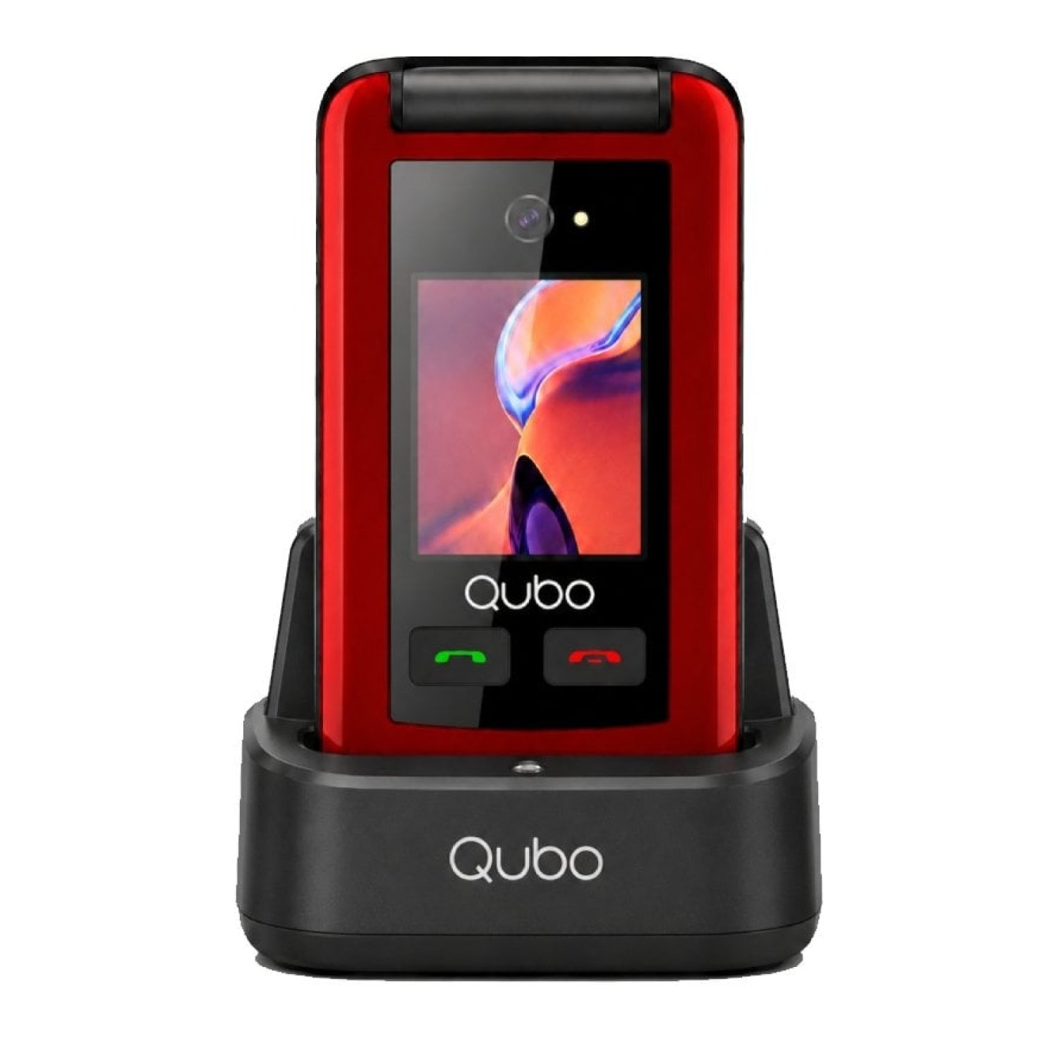Teléfono Móvil Qubo X-247RDC 4G para Personas Mayores/ Rojo