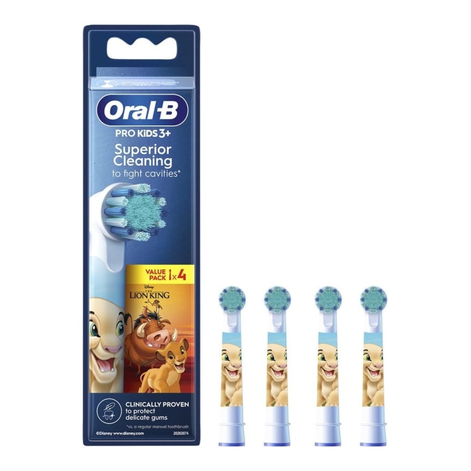 Cabezal de Recambio Braun para cepillo Braun Oral-B Pro Kids 3+ Rey Leon/ Pack 4 uds