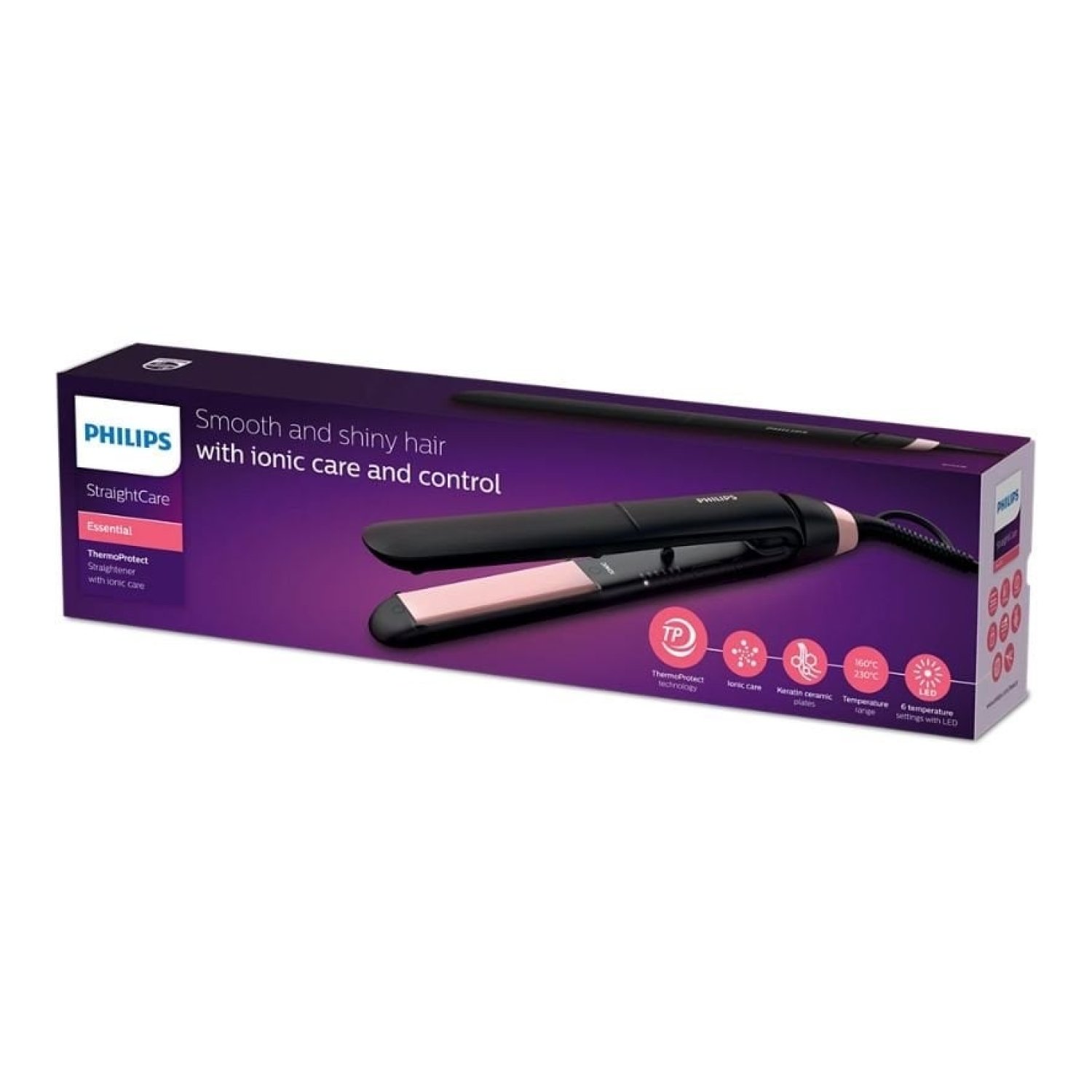Plancha para el Pelo StraightCare Essential BHS378 ThermoProtect/ Negra