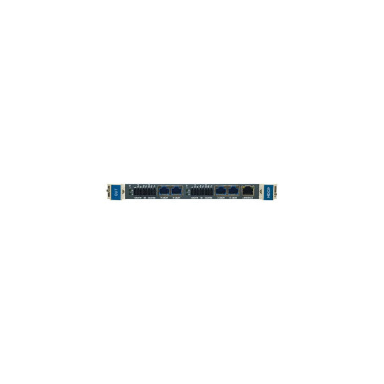 KRAMER 4–Channel 4K60 4:2:0 HDMI over Extended Reach HDBaseT Output Card with Selectable Embedded or De–embedded Analog Audio (DTAxr-OUT4-F32)