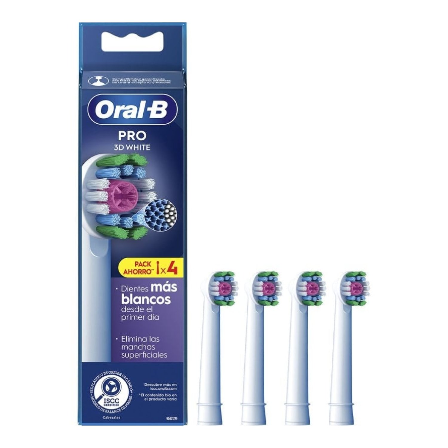Cabezal de Recambio Braun para cepillo Braun Oral-B 3D White/ Pack 4 uds