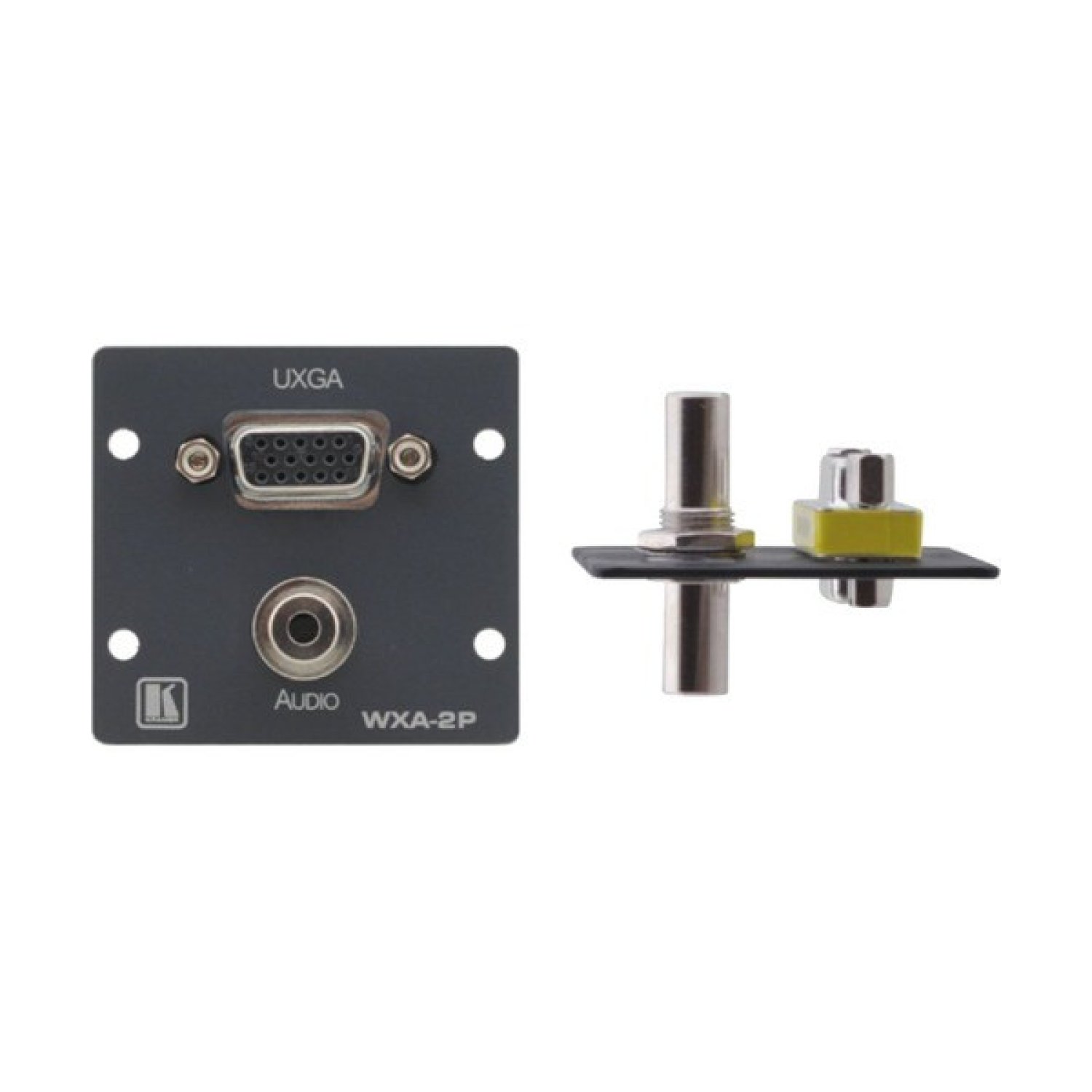 KRAMER ADAPTADOR FORMATO WALL PLATE DE VGA (FD-15) Y AUDIO MINI JACK 3,5MM EN AMBOS EXTREMOS PARA FRAME (WXA-2P(G))