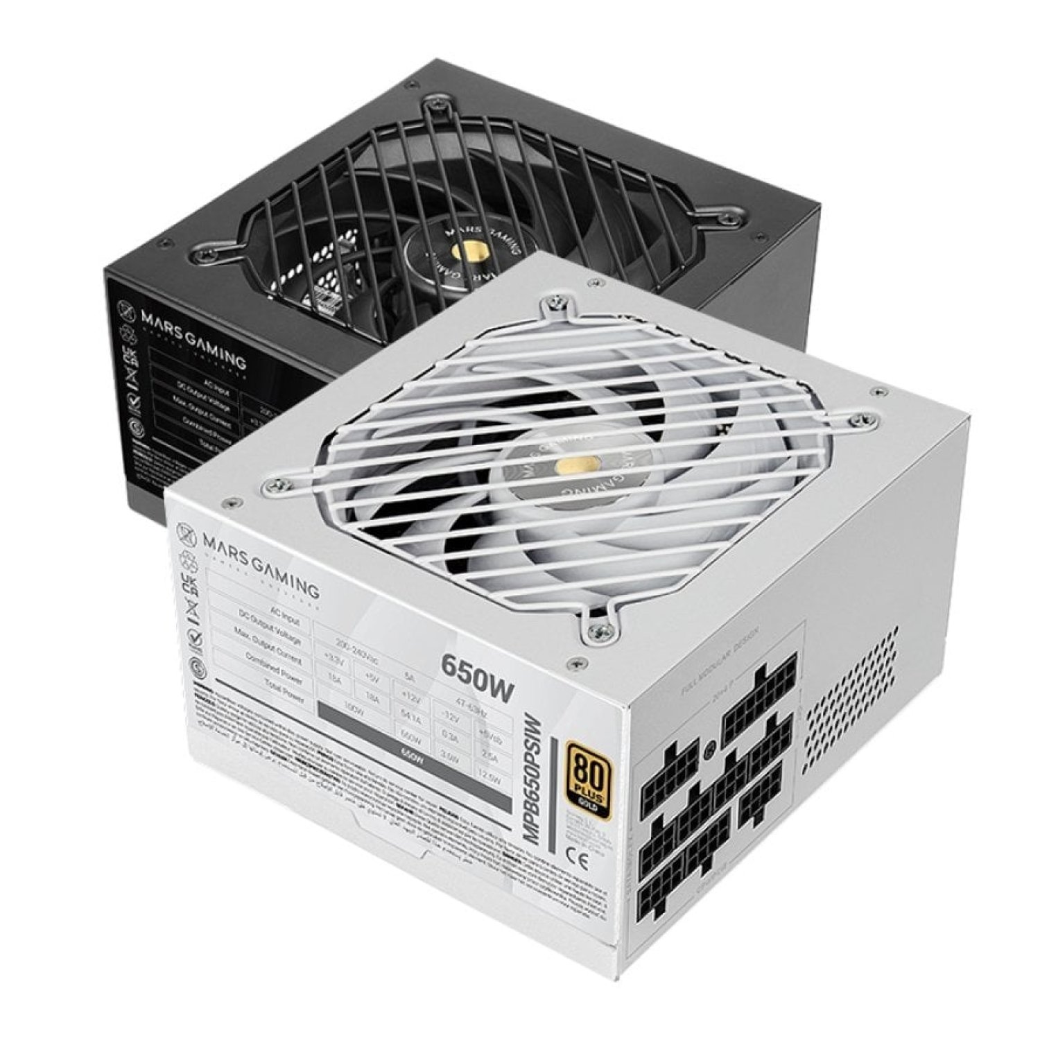 Fuente de Alimentación Mars Gaming MPB650PSI/ 650W/ Ventilador 12cm/ 80 Plus Gold/ Blanca