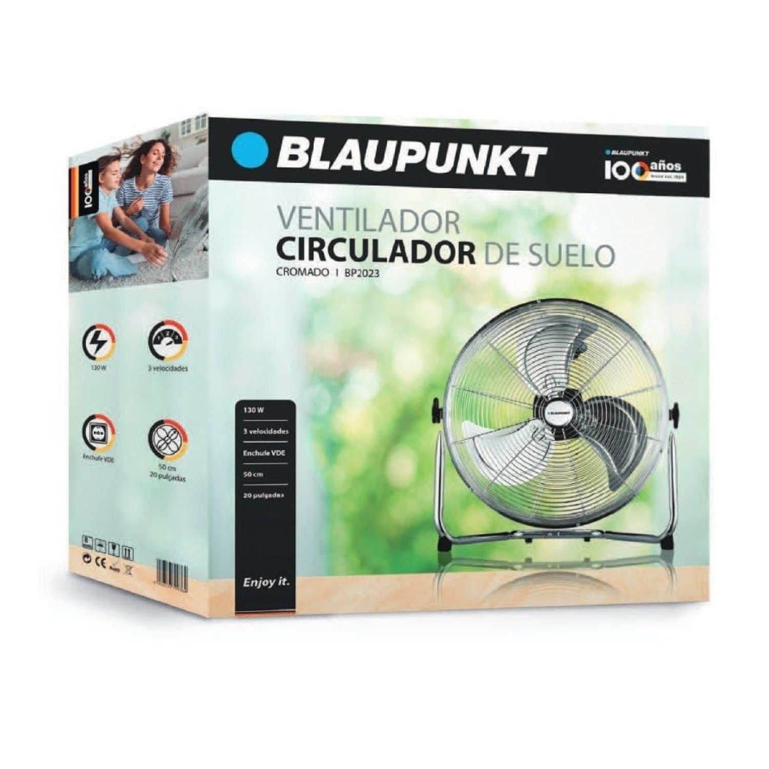 Ventilador de Suelo Blaupunkt Industrial BP2023/ 130W/ Aspas 50cm/ 3 velocidades