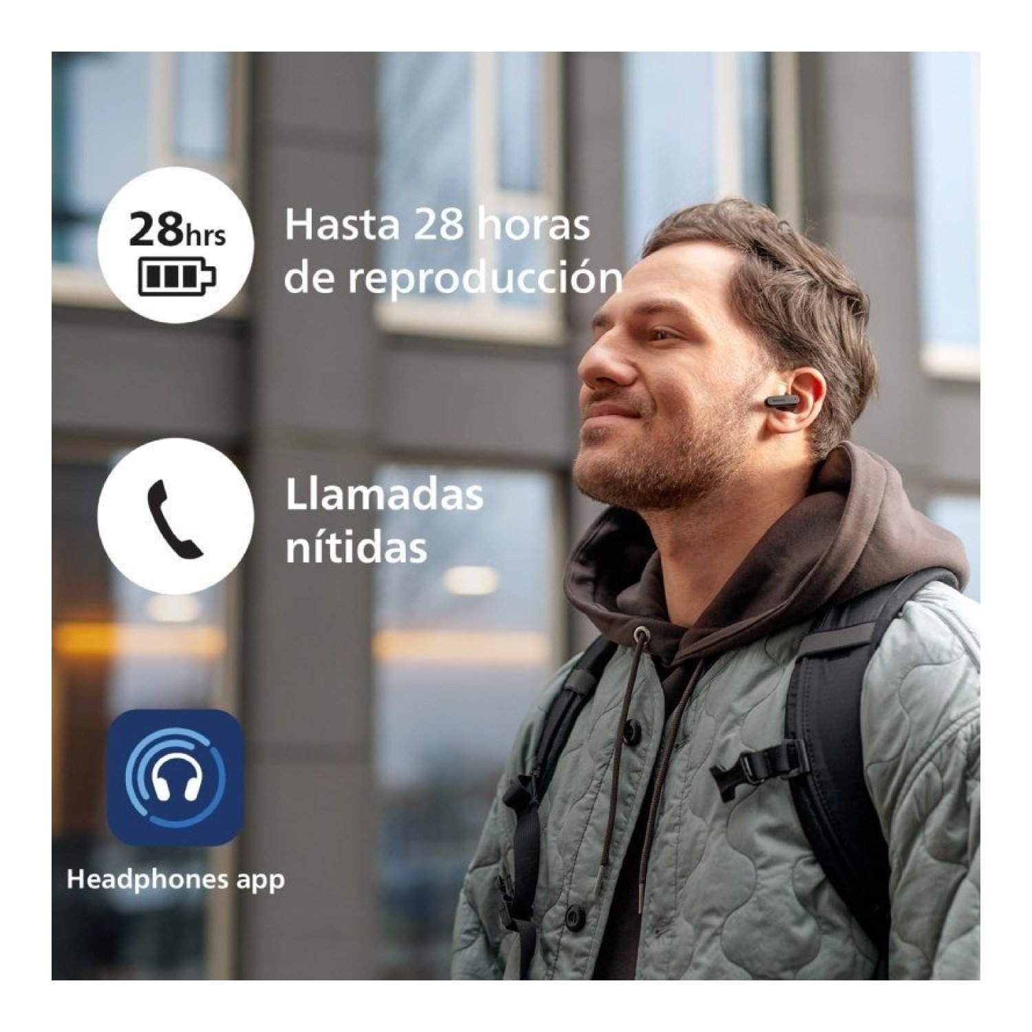 Auriculares Bluetooth Philips TAT2139BK con estuche de carga/ Autonomía 7h/ Negros