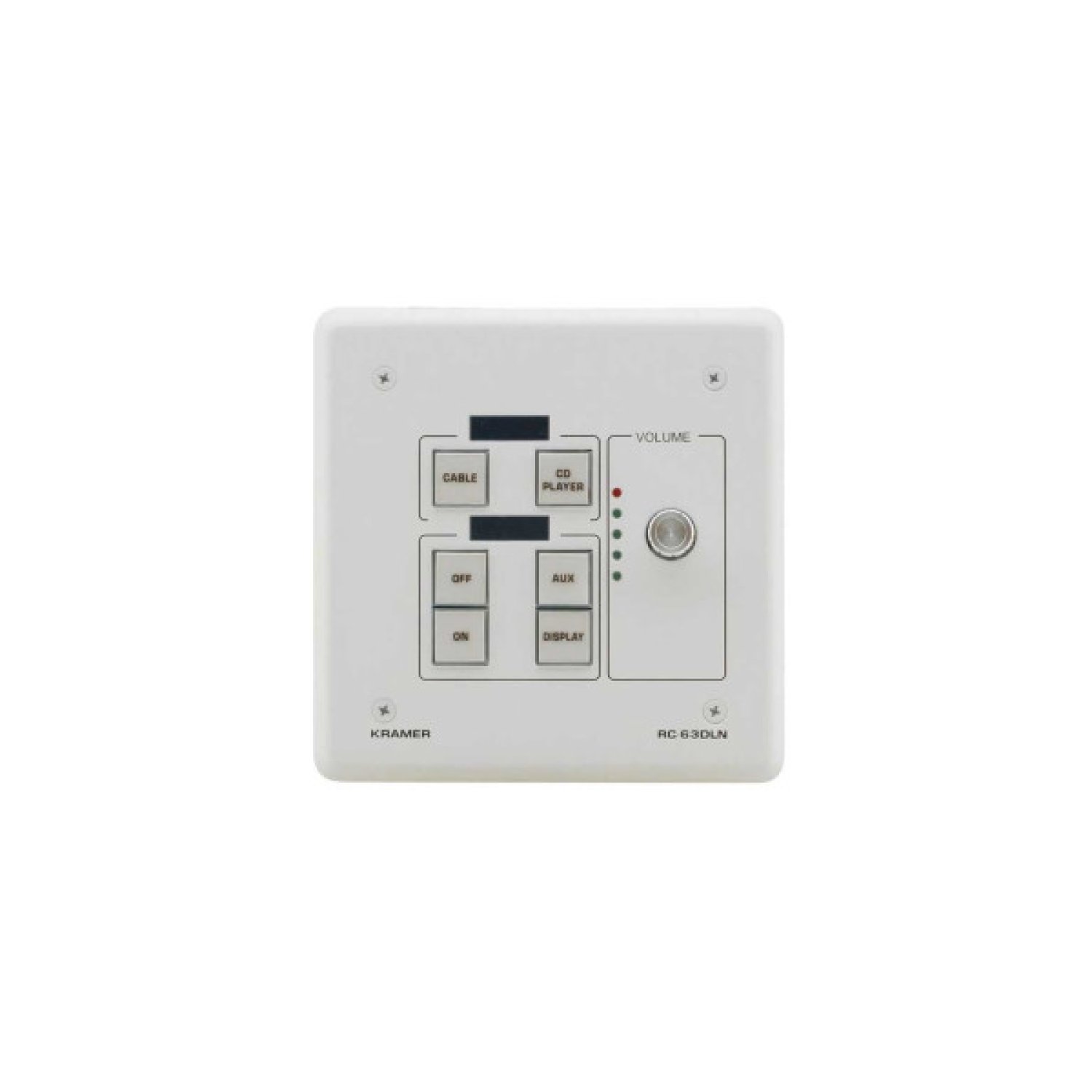 (CONSULTAR STOCK) KRAMER CONTROL & MANAGEMENT CONTROL - HW ONLY 6−BUTTON ROOM CONTR W DIG VOLUME CONTROL & LCD GROUP LABELS-MODEL (RC-63DLN(B)) (80-80237295)