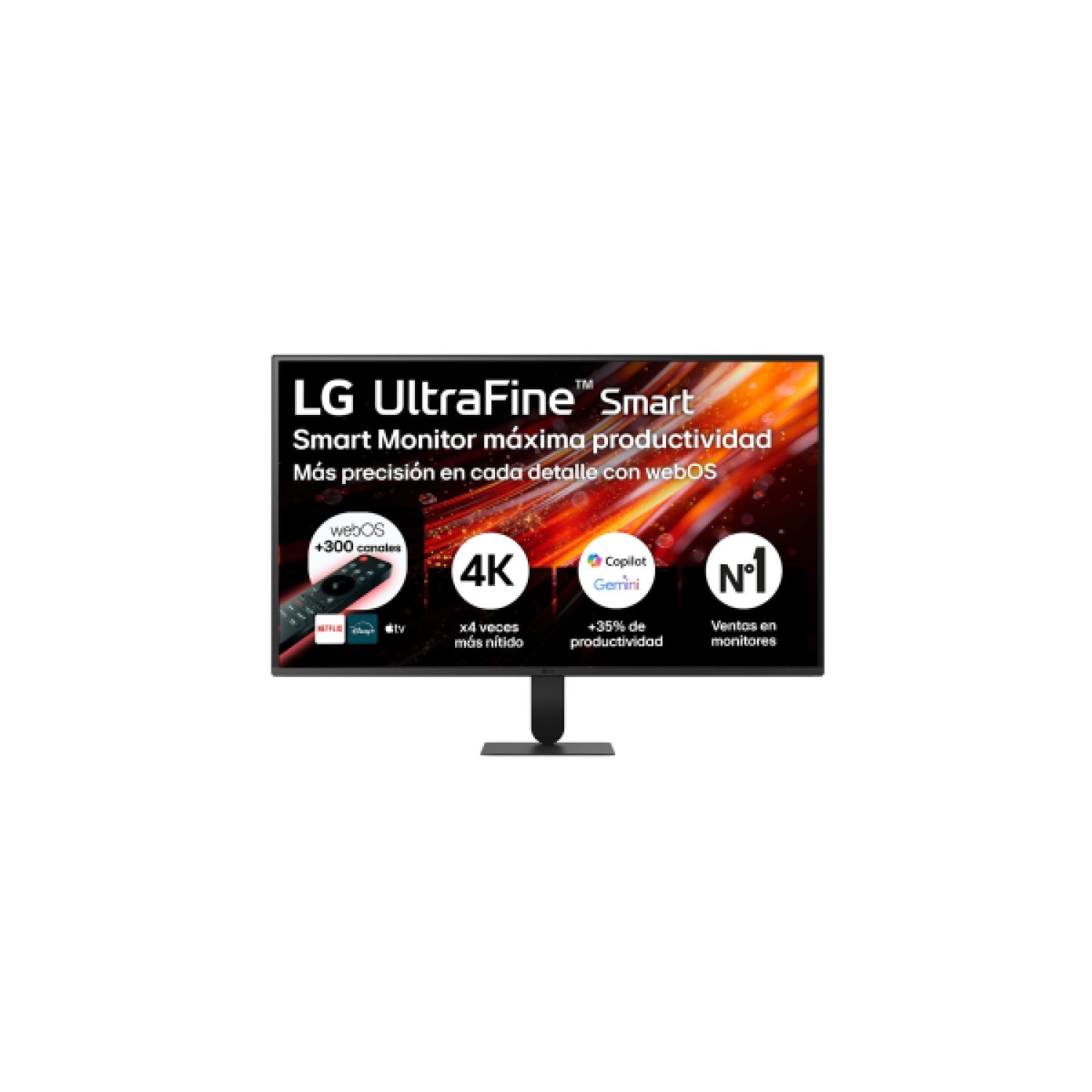 MONITOR LG 31,5", PANEL VA, TASA DE REFRESCO 60HZ, TIEMPO DE RESPUESTA 5MS (GTG) RESOLUCION UHD (3840X2160) WEBOS26, HDMI