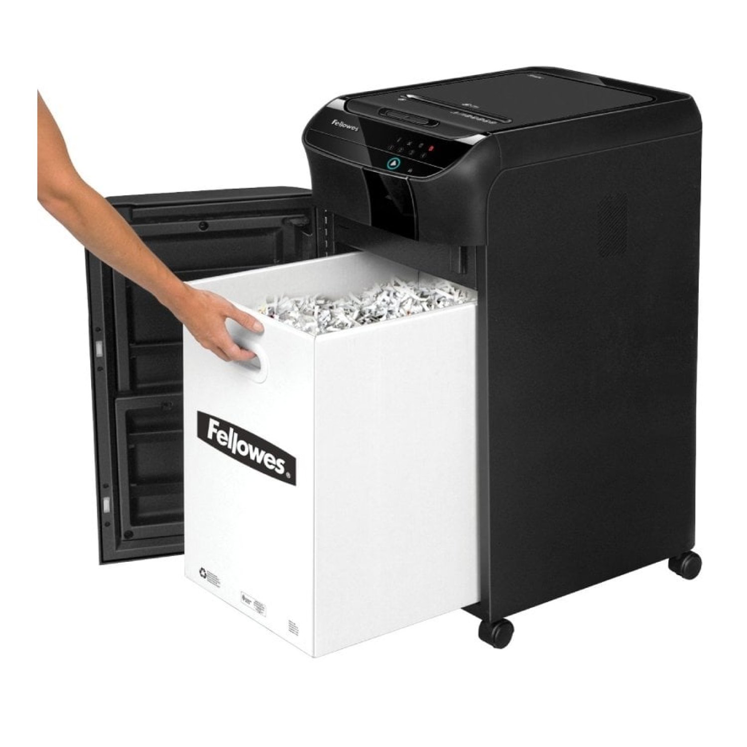 Destructora Fellowes AutoMax 450C/ Corte en Partículas de 4 x 38mm/ Negra
