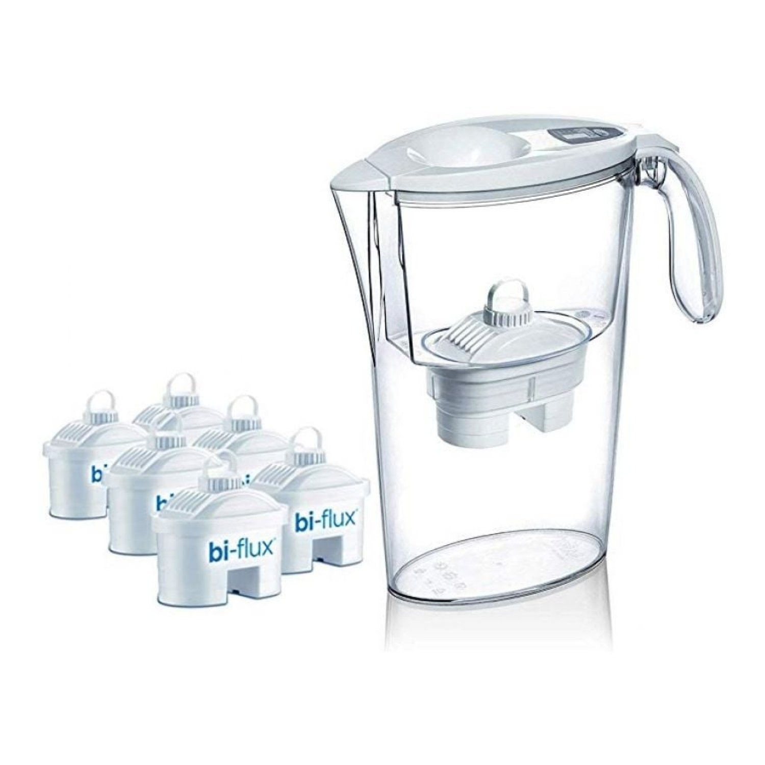 Pack Jarra Filtrante Laica Stream/ 2.3L/ Blanca/ Jarra + 6 Filtros BI-FLUX