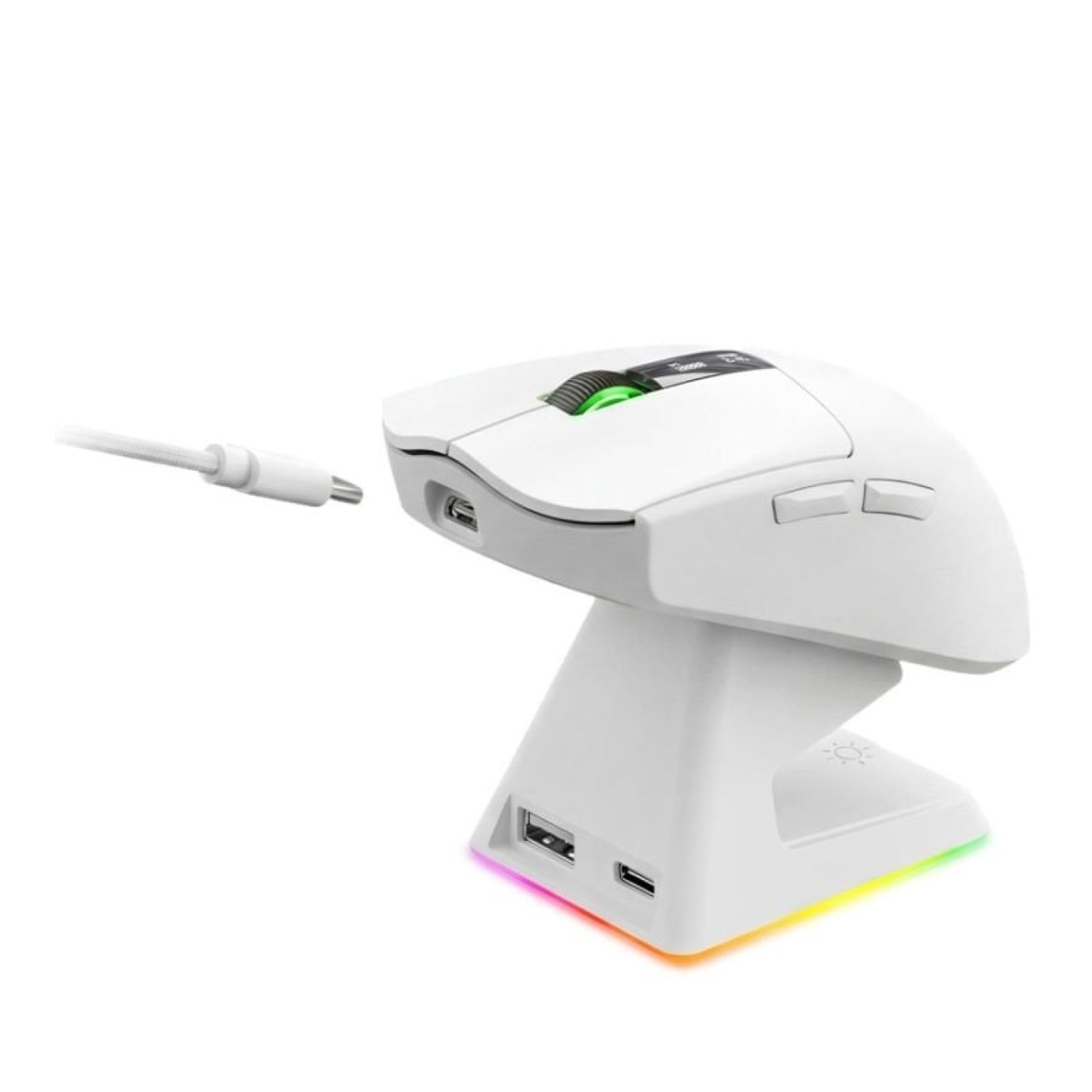 Ratón Gaming Inalámbrico Mars Gaming MMW-Elite/ Batería Recargable/ Hasta 20000 DPI/ Blanco
