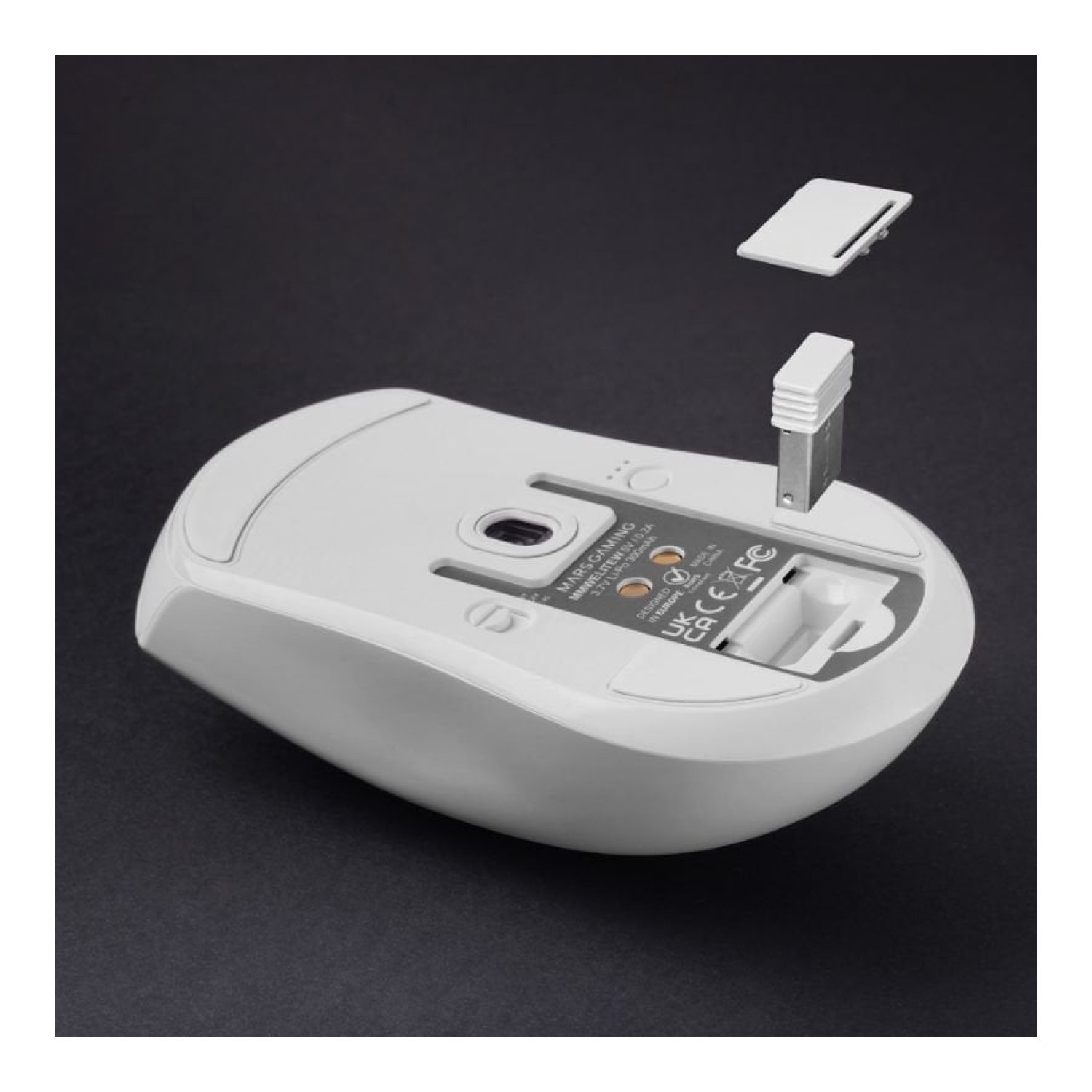 Ratón Gaming Inalámbrico Mars Gaming MMW-Elite/ Batería Recargable/ Hasta 20000 DPI/ Blanco