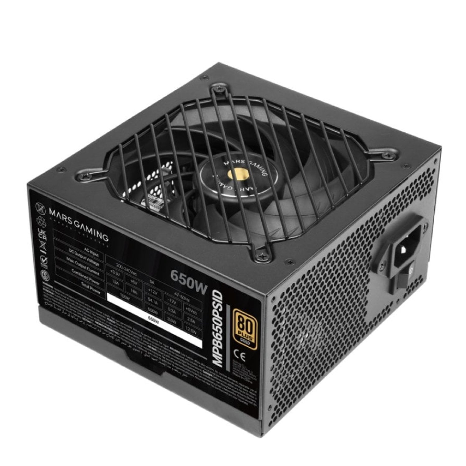 Fuente de Alimentación Mars Gaming MPB650PSID/ 650W/ Ventilador 12cm/ 80 Plus Gold