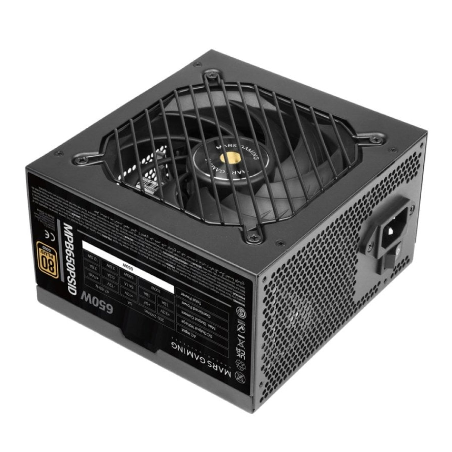 Fuente de Alimentación Mars Gaming MPB650PSID/ 650W/ Ventilador 12cm/ 80 Plus Gold