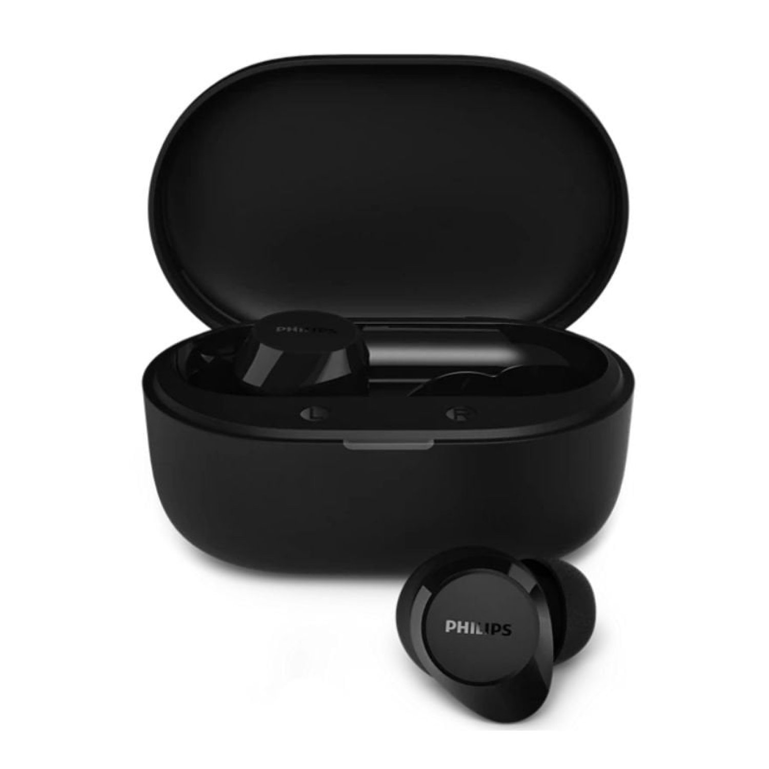 Auriculares Bluetooth Philips TAT1300BK con estuche de carga/ Autonomía 6h/ Negros