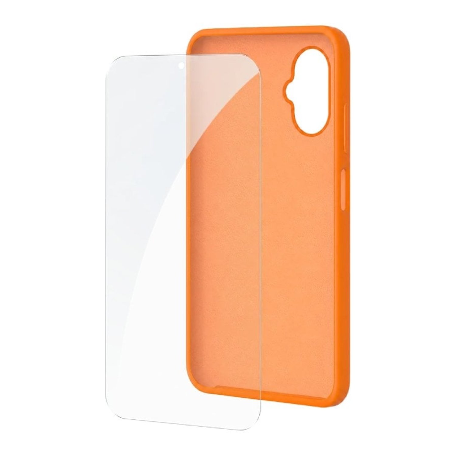 Funda Silicona + Protector de Pantalla de Cristal Templado SPC Wuum One Protection Pack 4354P/ Compatible con SPC Wuum One/ Naranja
