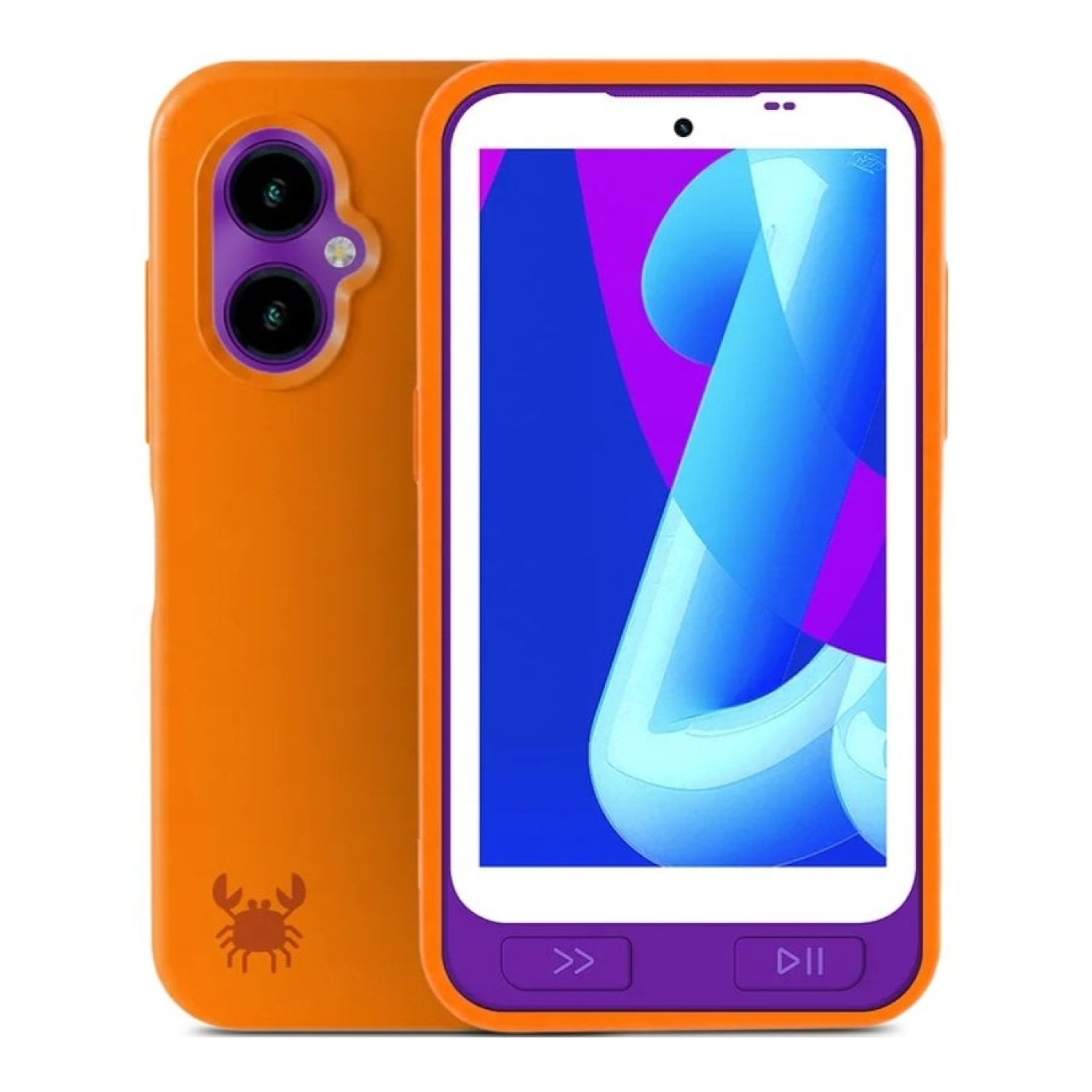 Funda Silicona + Protector de Pantalla de Cristal Templado SPC Wuum One Protection Pack 4354P/ Compatible con SPC Wuum One/ Naranja