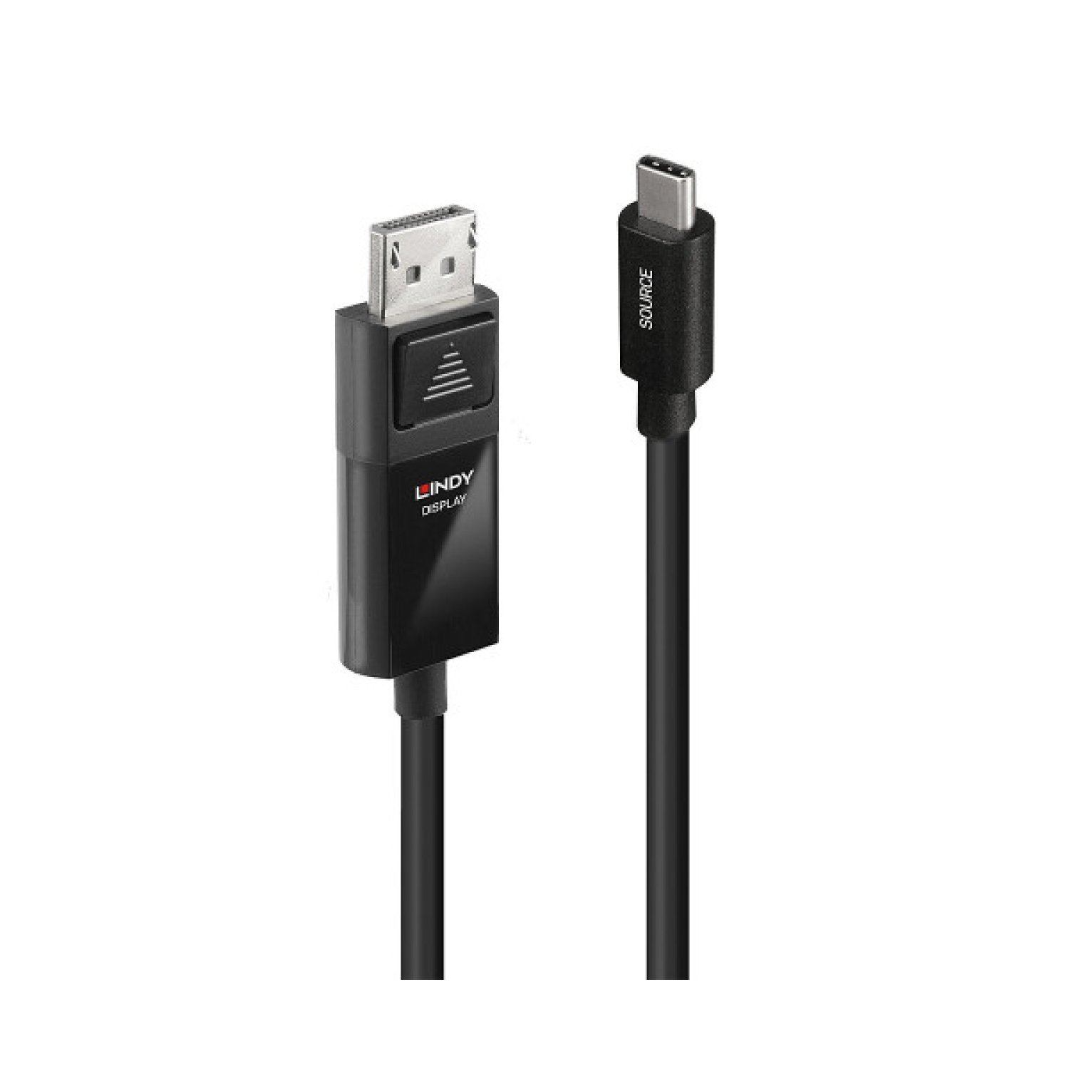 Lindy 43343 adaptador de cable de vídeo 3 m USB Tipo C DisplayPort Negro