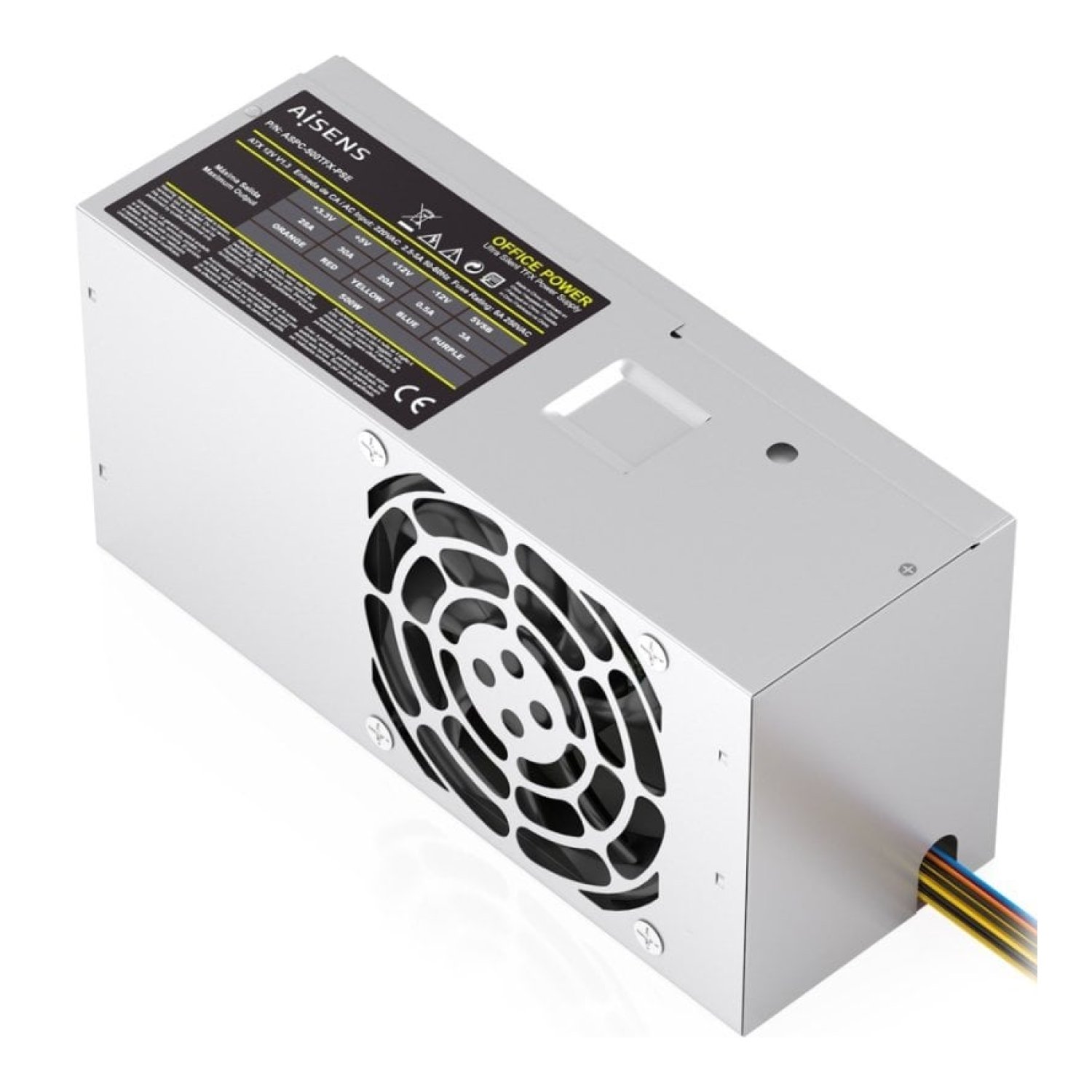 Fuente de Alimentación TFX Aisens ASPC-500TFX-PSE/ 500W/ Ventilador 8cm