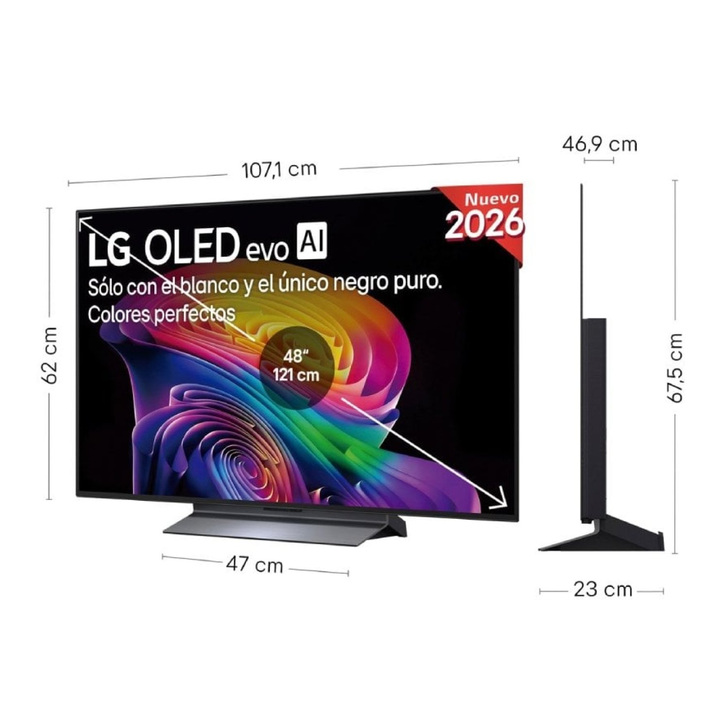 Televisor LG OLED evo AI C6 OLED48C66LB 48"/ Ultra HD 4K/ Smart TV/ WiFi