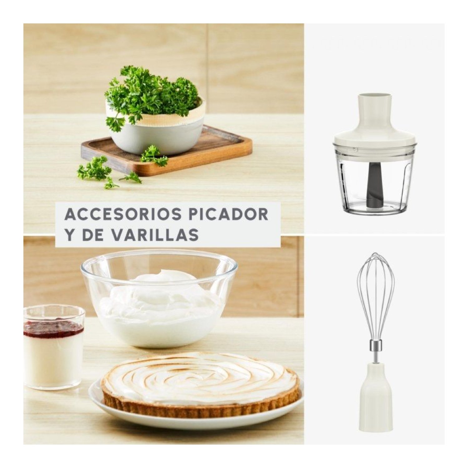Batidora de mano Moulinex Quickchef/ 1000W/ 10 Velocidades/ Capacidad 800ml/ Incluye Varillas, Picadora y Vaso Medidor