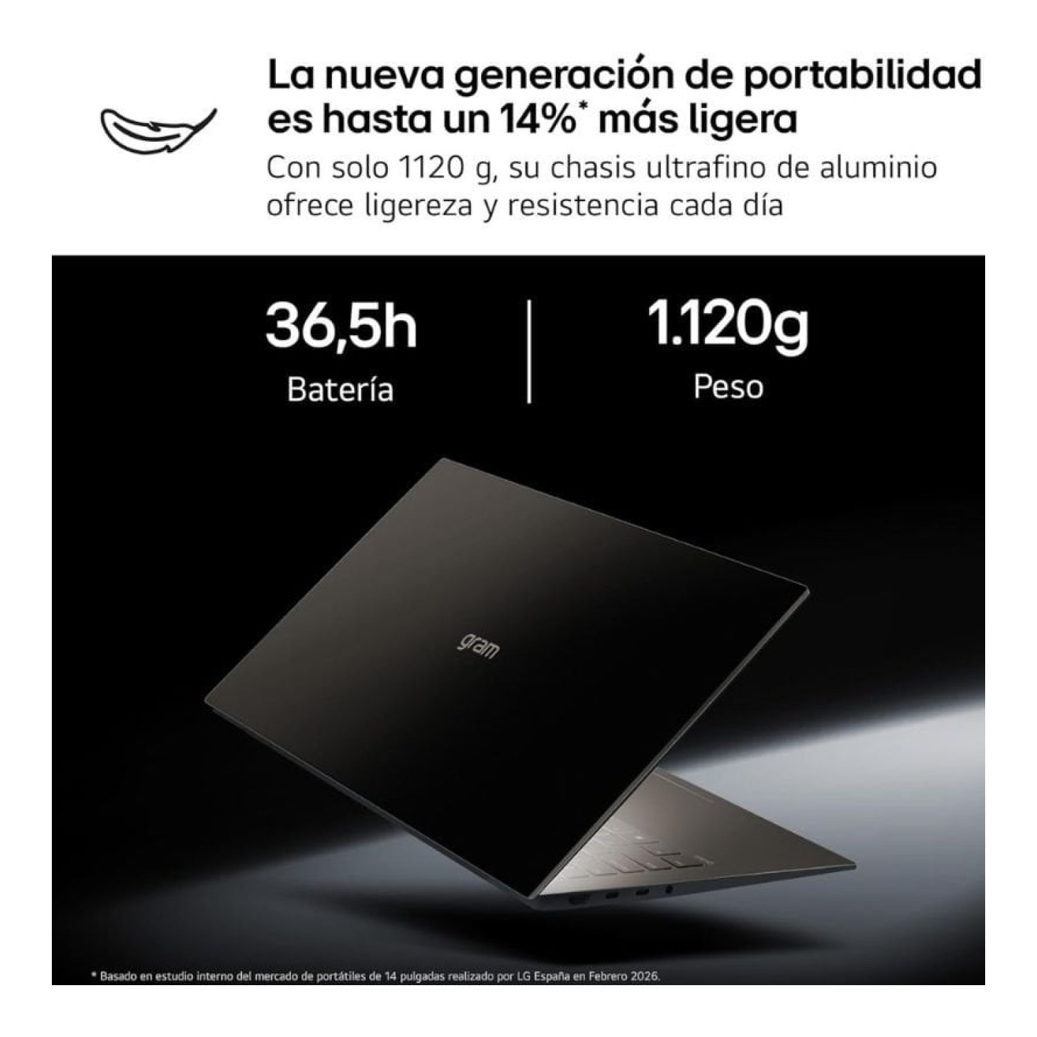 Portátil LG Gram 14ZD90U-G.AX85BN Intel Core Ultra 7-355/ 32GB/ 512GB SSD/ 14"/ Sin Sistema Operativo