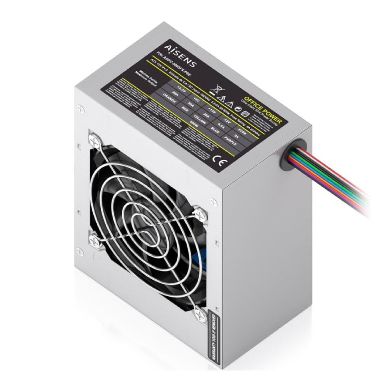 Fuente de Alimentación SFX Aisens ASPC-500SFX-PSE/ 500W/ Ventilador 8cm